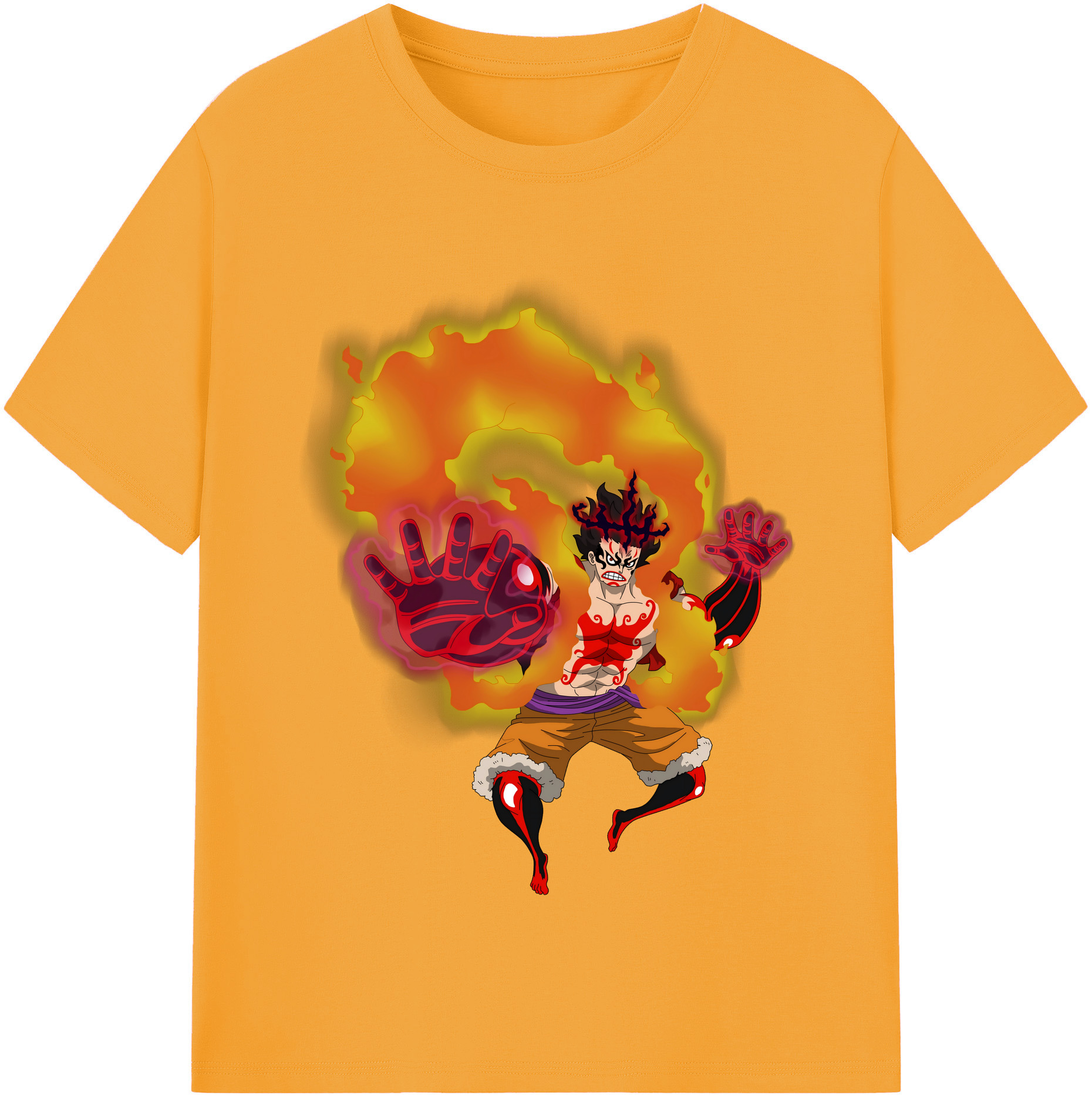 ワンピース モンキー・D・ルフィ ONE PIECE Monkey D. Luffy 綿100％半袖Tシャツ（フロントプリント）