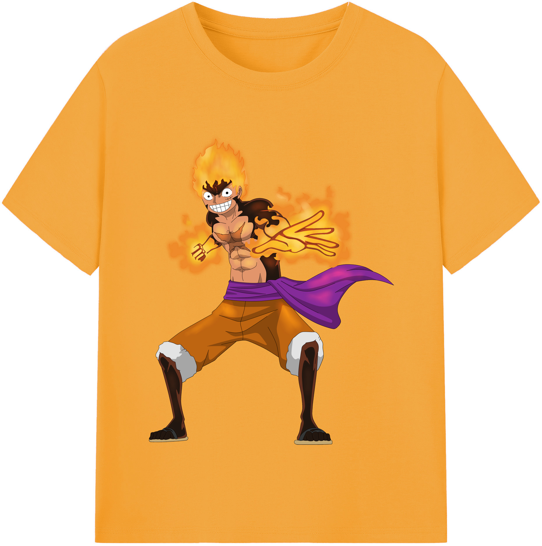 ワンピース モンキー・D・ルフィ ONE PIECE Monkey D. Luffy 綿100％半袖Tシャツ（フロントプリント）