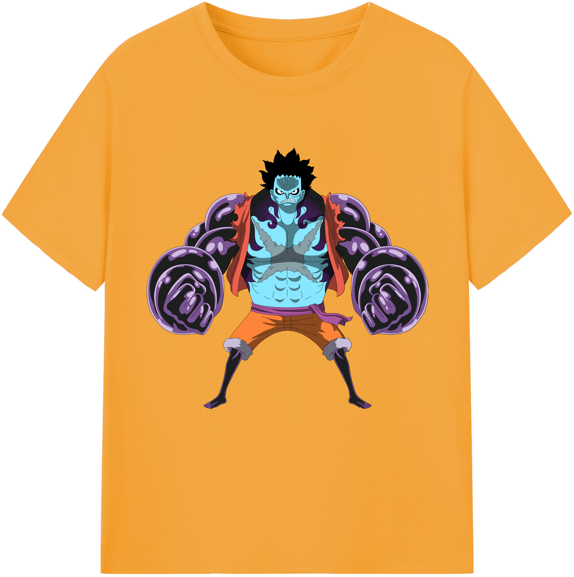 ワンピース モンキー・D・ルフィ ONE PIECE Monkey D. Luffy 綿100％半袖Tシャツ（フロントプリント）
