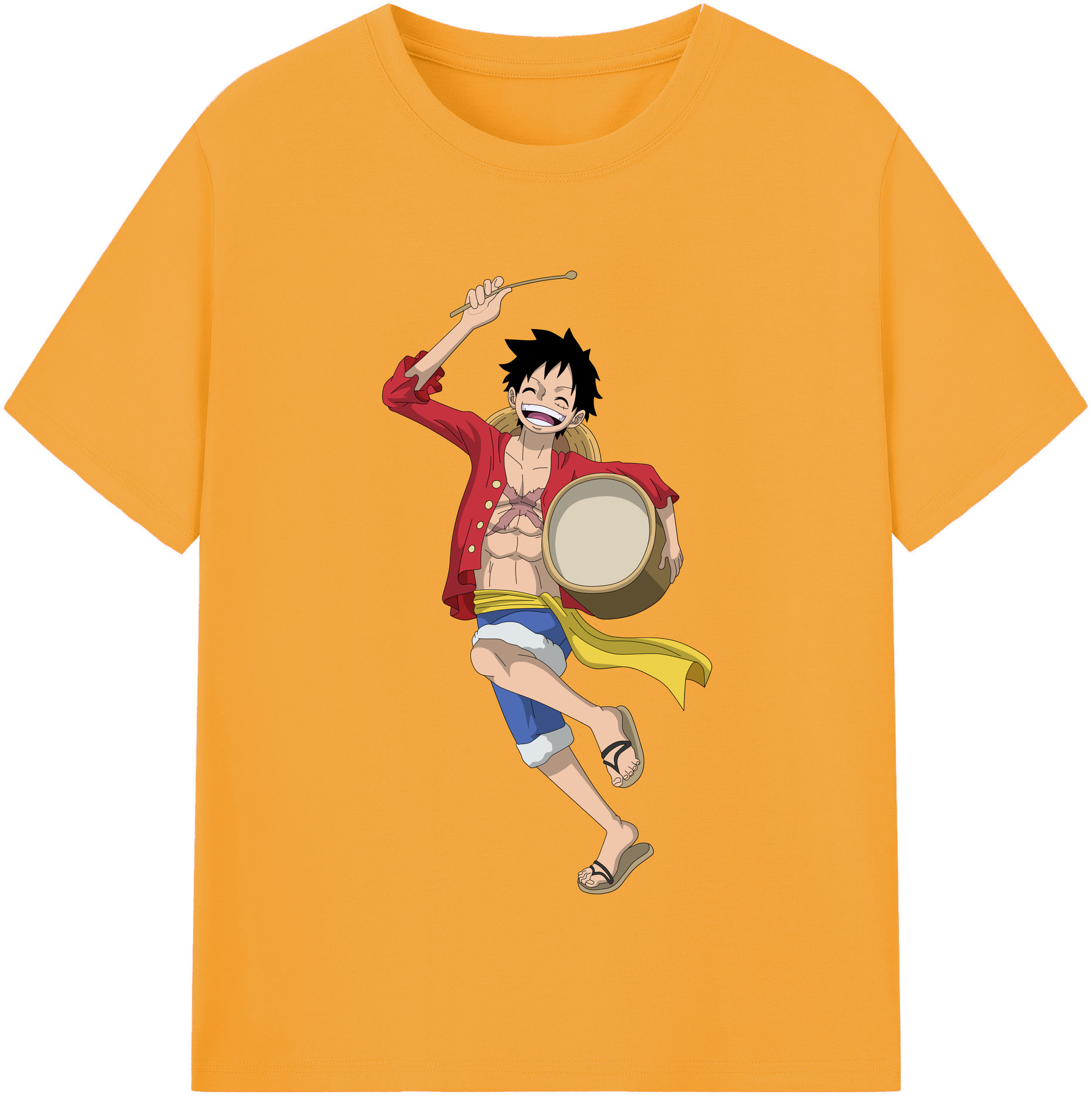 ワンピース モンキー・D・ルフィ ONE PIECE Monkey D. Luffy 綿100％半袖Tシャツ（フロントプリント）