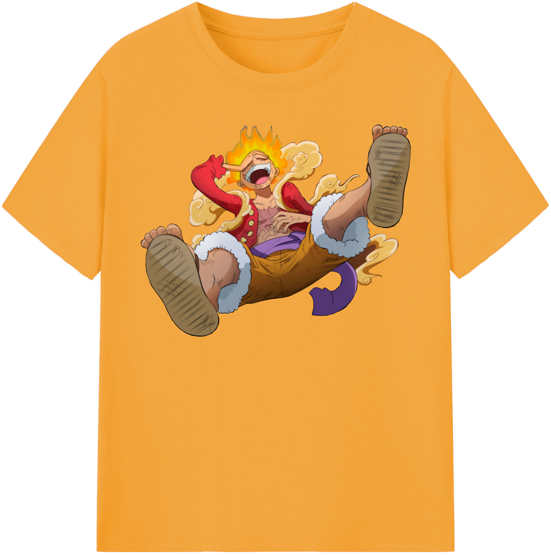 ワンピース モンキー・D・ルフィ ONE PIECE Monkey D. Luffy 綿100％半袖Tシャツ（フロントプリント）