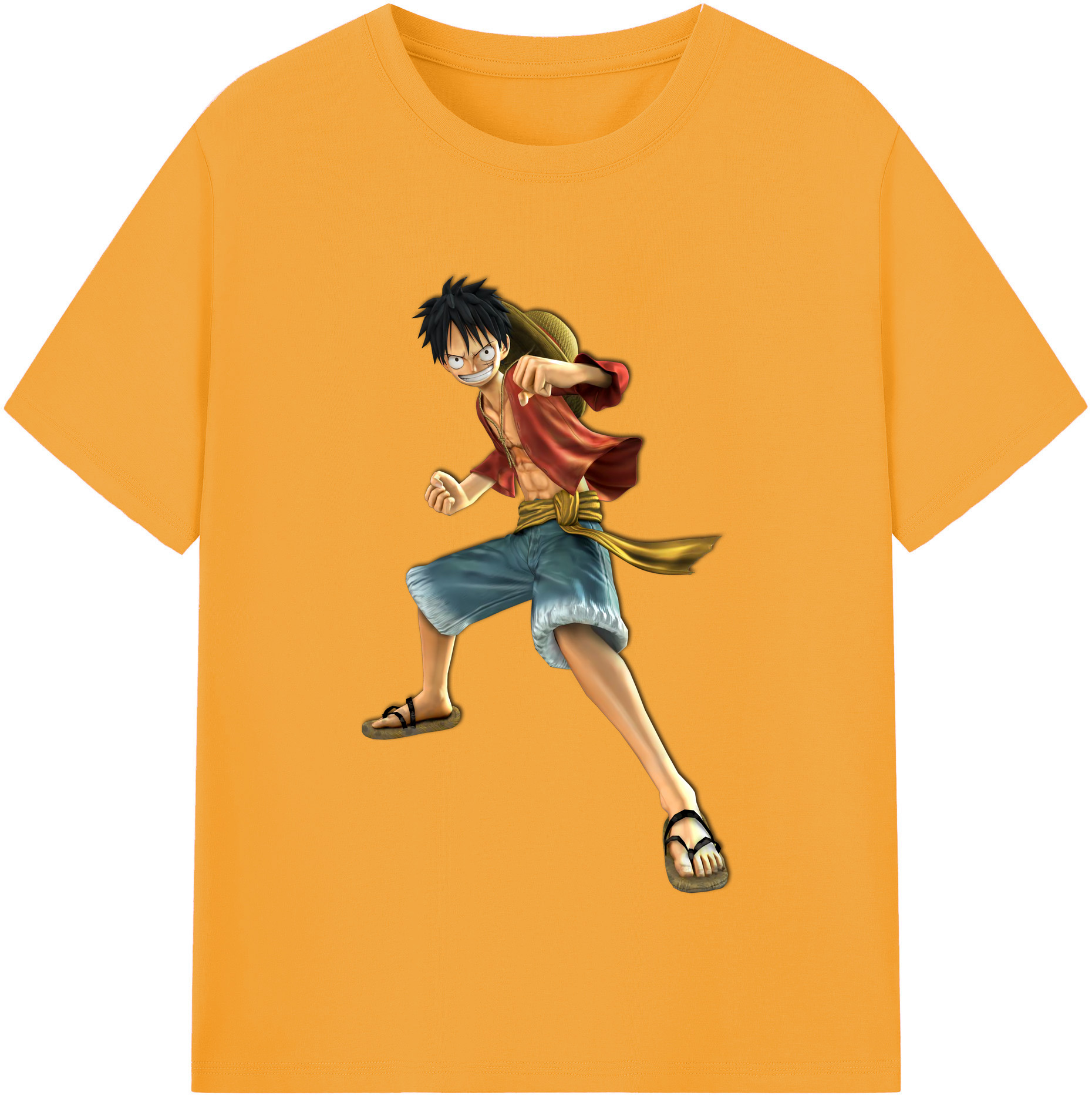 ワンピース モンキー・D・ルフィ ONE PIECE Monkey D. Luffy 綿100％半袖Tシャツ（フロントプリント）