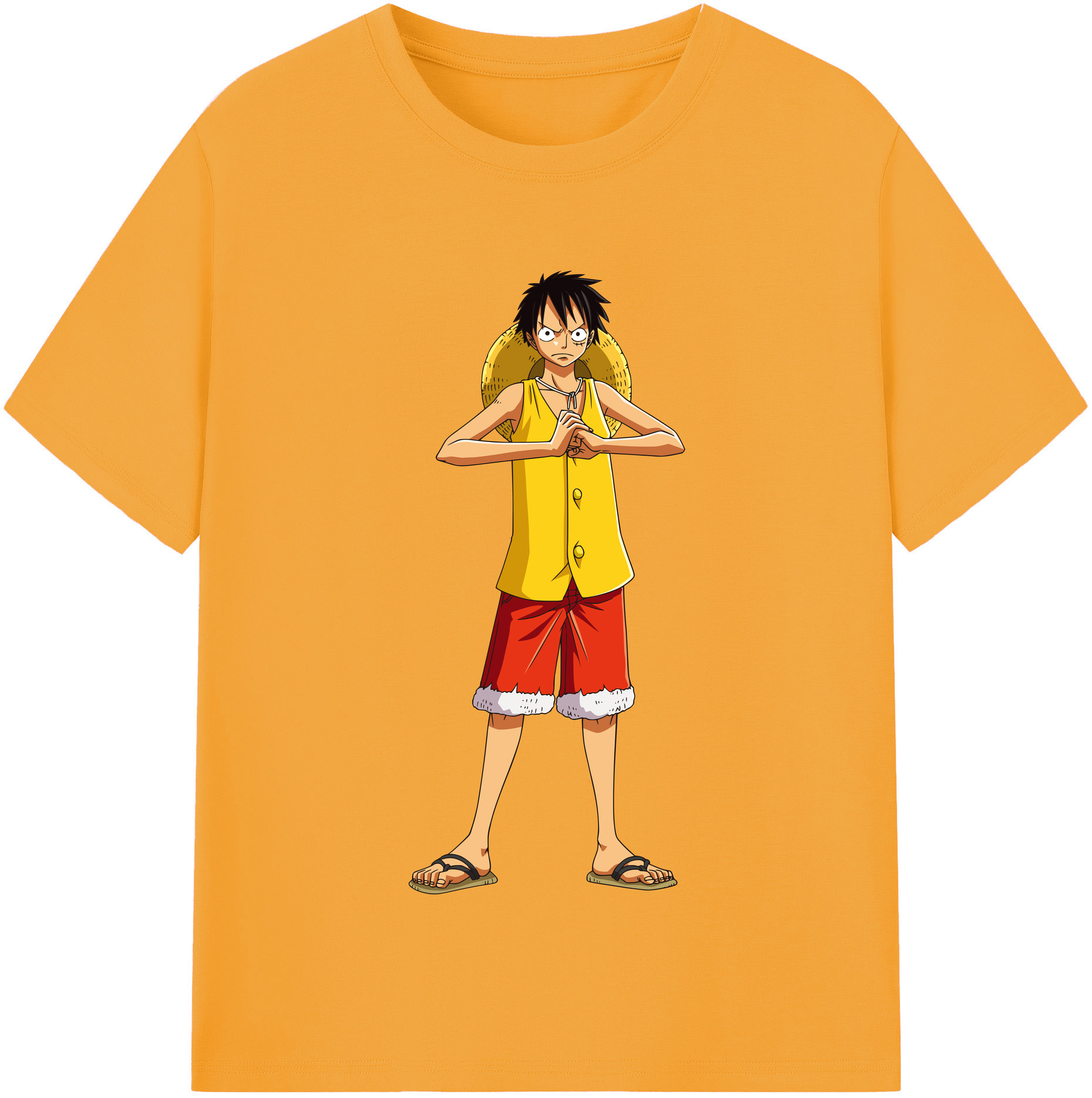 ワンピース モンキー・D・ルフィ ONE PIECE Monkey D. Luffy 綿100％半袖Tシャツ（フロントプリント）