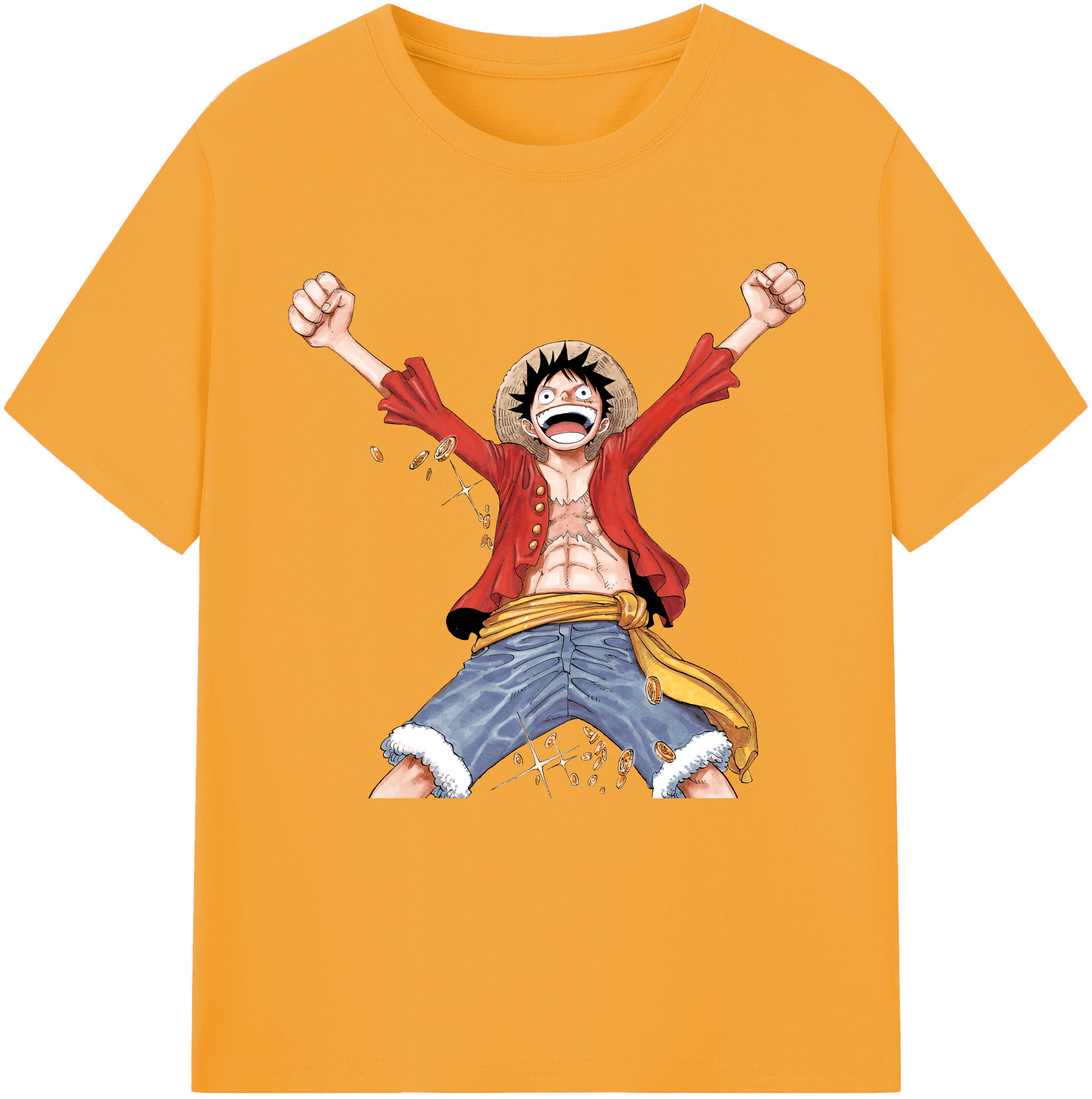 ワンピース モンキー・D・ルフィ ONE PIECE Monkey D. Luffy 綿100％半袖Tシャツ（フロントプリント）