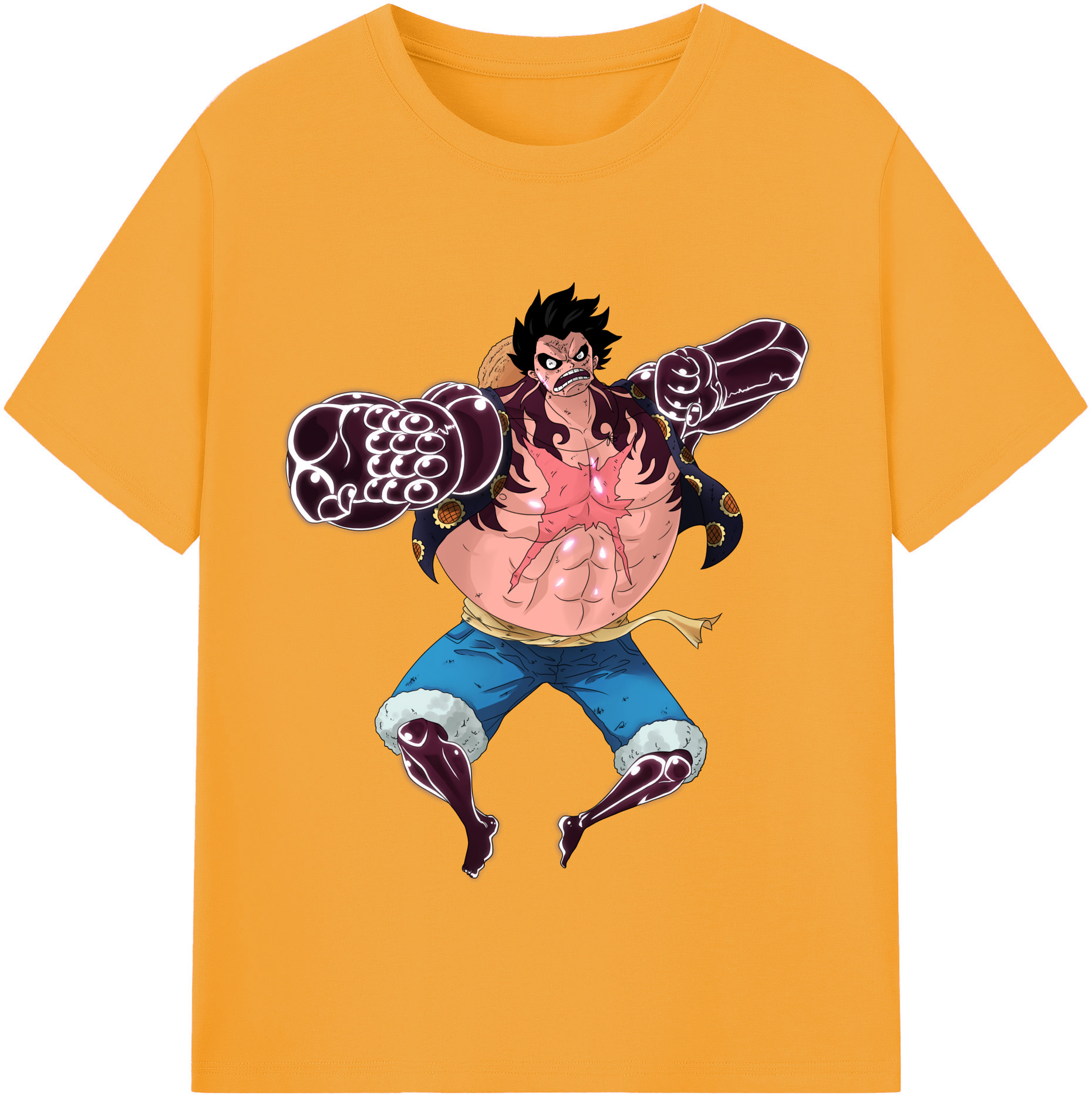 ワンピース モンキー・D・ルフィ ONE PIECE Monkey D. Luffy 綿100％半袖Tシャツ（フロントプリント）