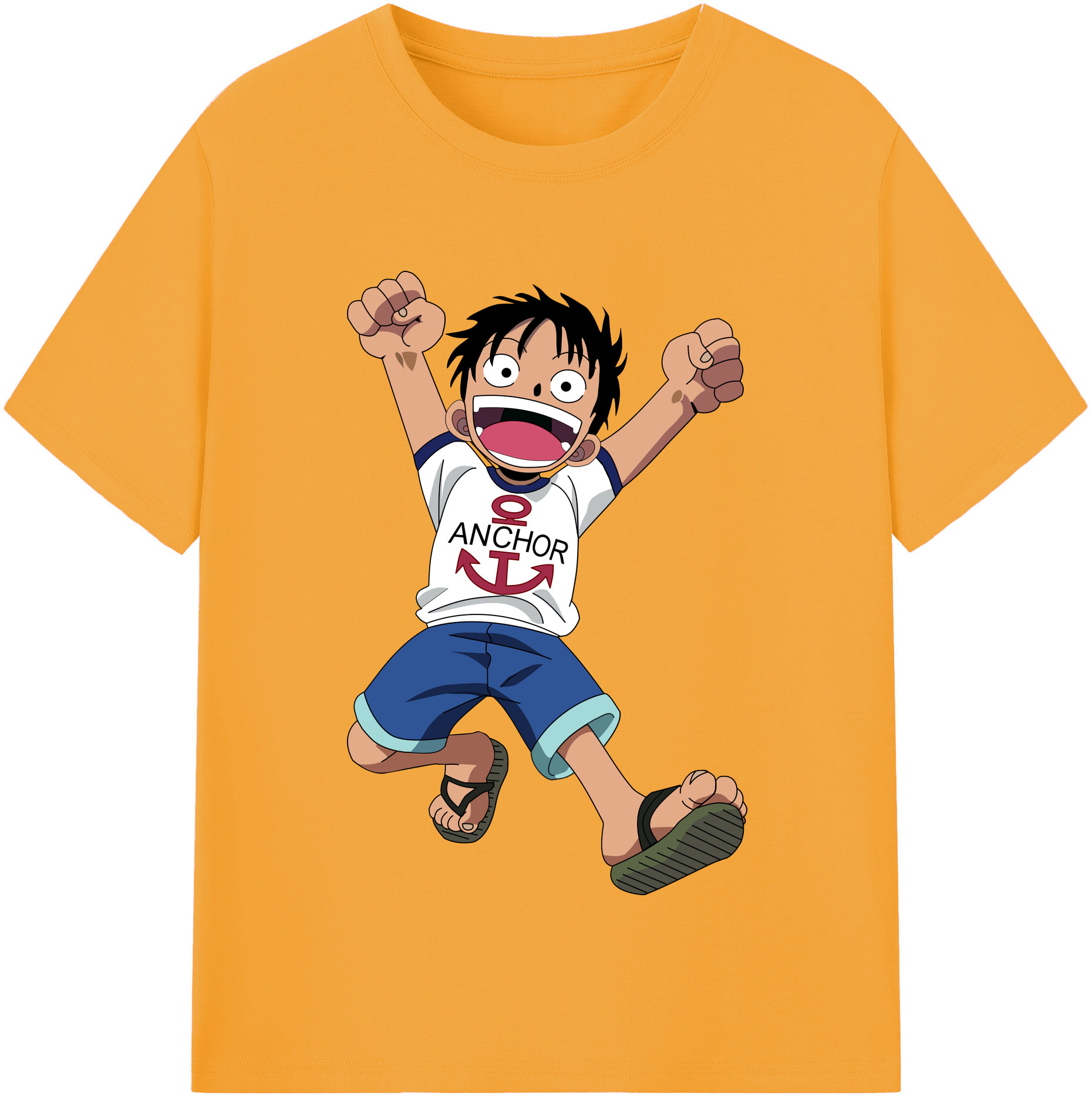 ワンピース モンキー・D・ルフィ ONE PIECE Monkey D. Luffy 綿100％半袖Tシャツ（フロントプリント）