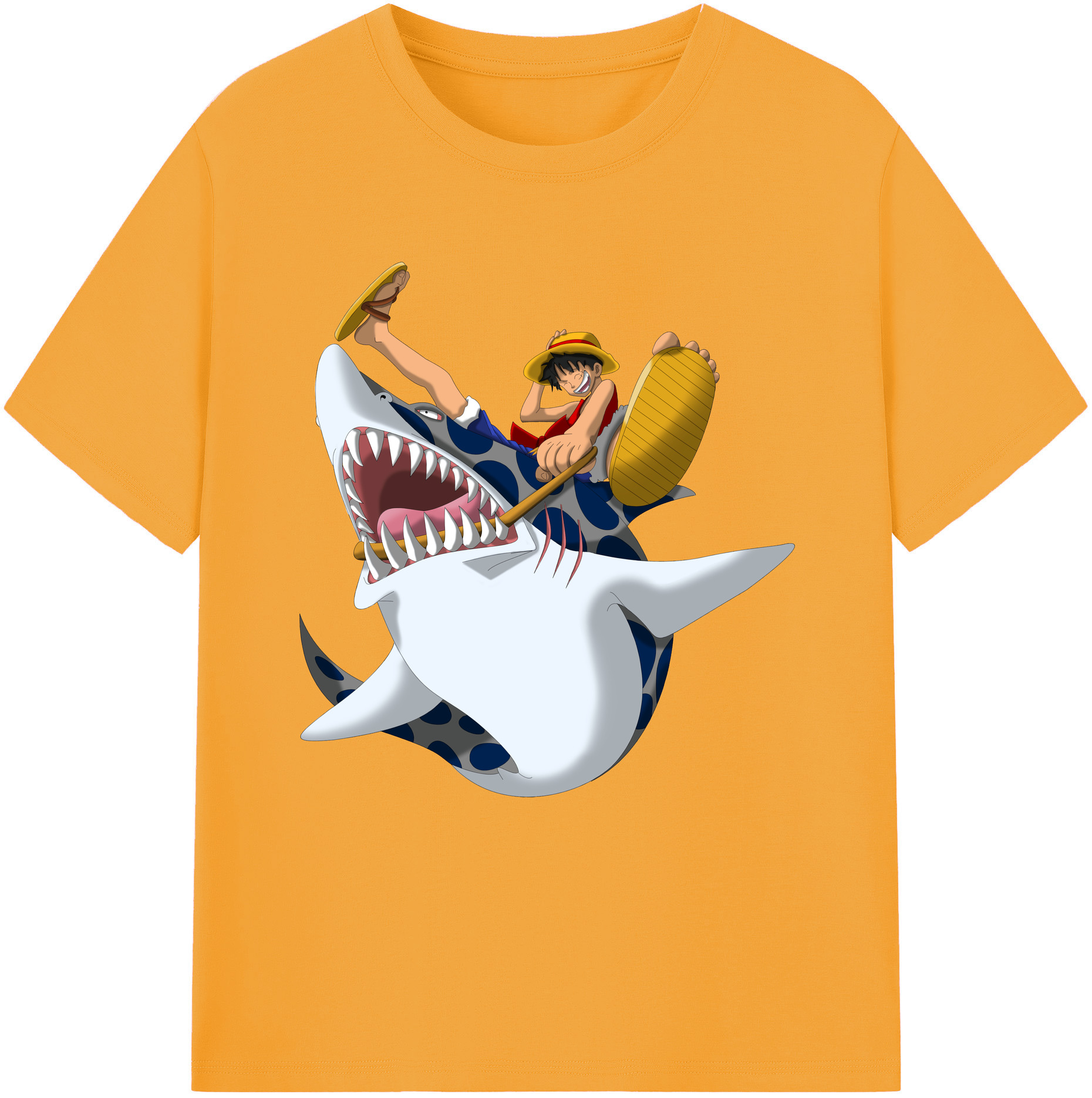 ワンピース モンキー・D・ルフィ ONE PIECE Monkey D. Luffy 綿100％半袖Tシャツ（フロントプリント）