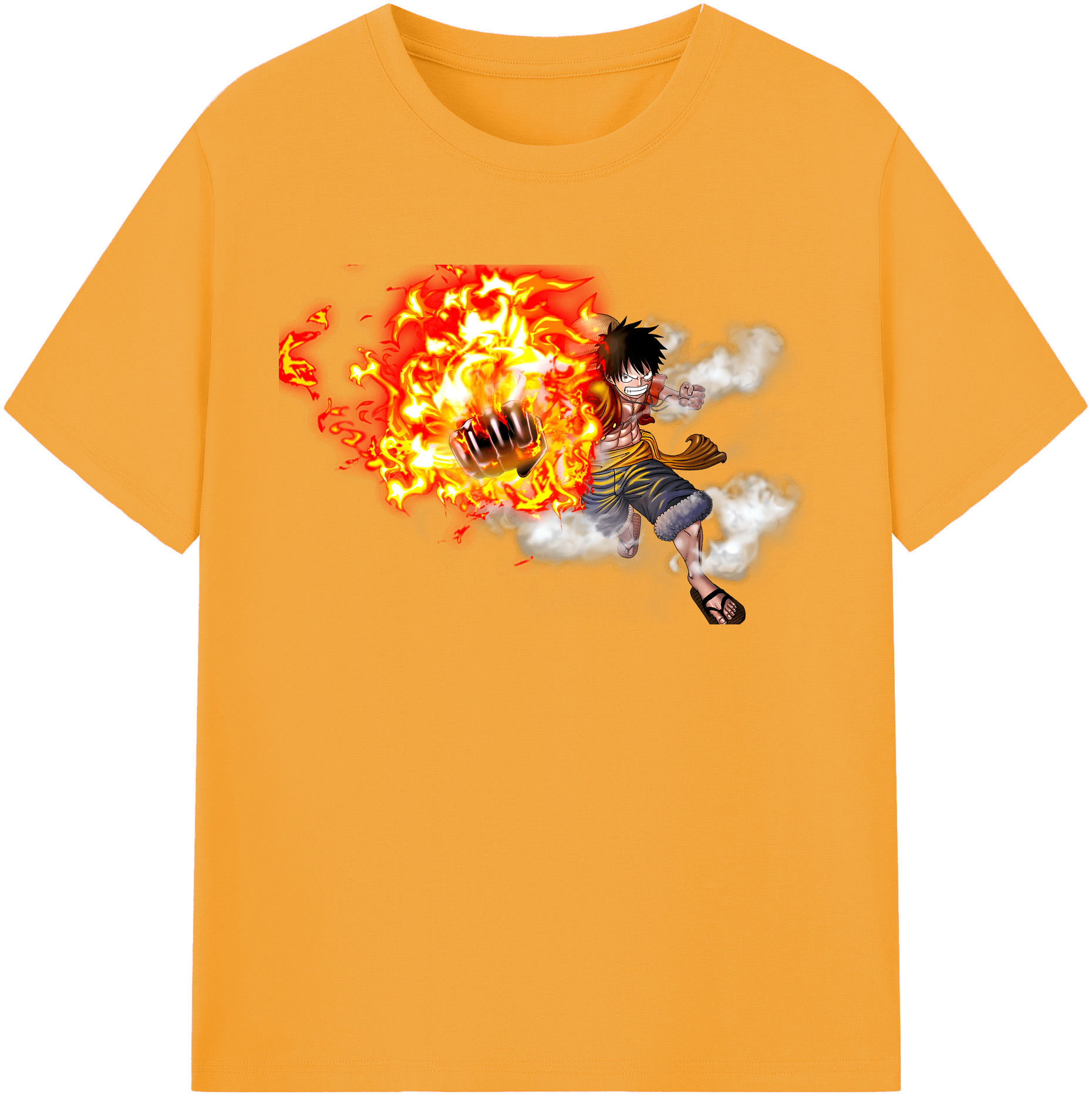 ワンピース モンキー・D・ルフィ ONE PIECE Monkey D. Luffy 綿100％半袖Tシャツ（フロントプリント）