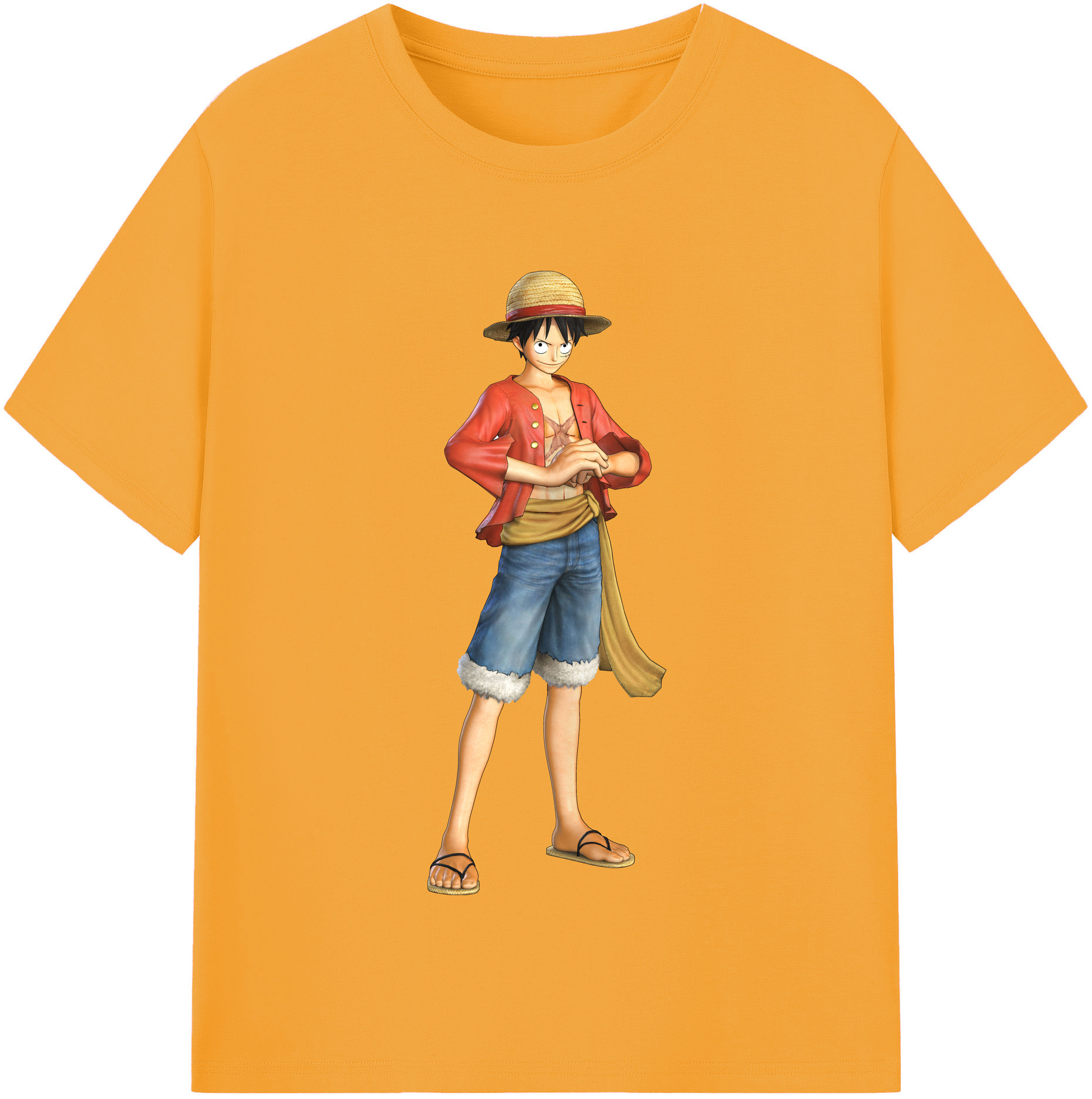 ワンピース モンキー・D・ルフィ ONE PIECE Monkey D. Luffy 綿100％半袖Tシャツ（フロントプリント）