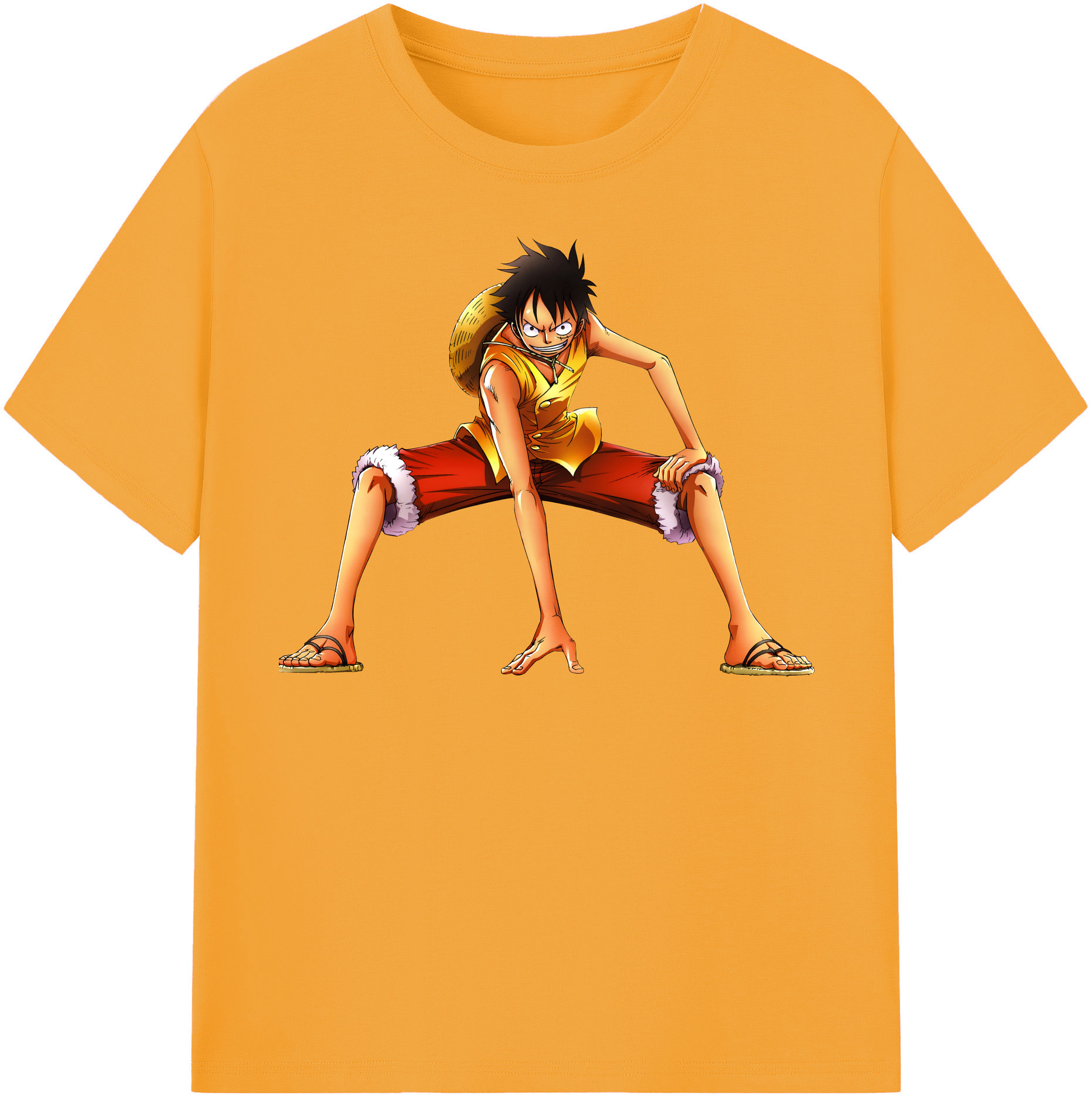 ワンピース モンキー・D・ルフィ ONE PIECE Monkey D. Luffy 綿100％半袖Tシャツ（フロントプリント）