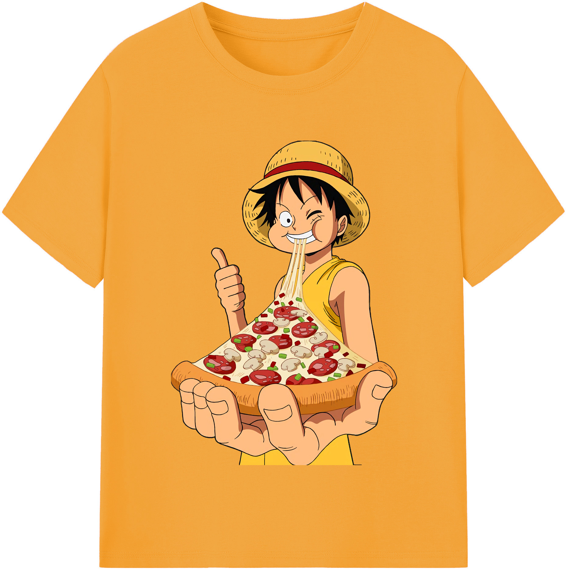 ワンピース モンキー・D・ルフィ ONE PIECE Monkey D. Luffy 綿100％半袖Tシャツ（フロントプリント）