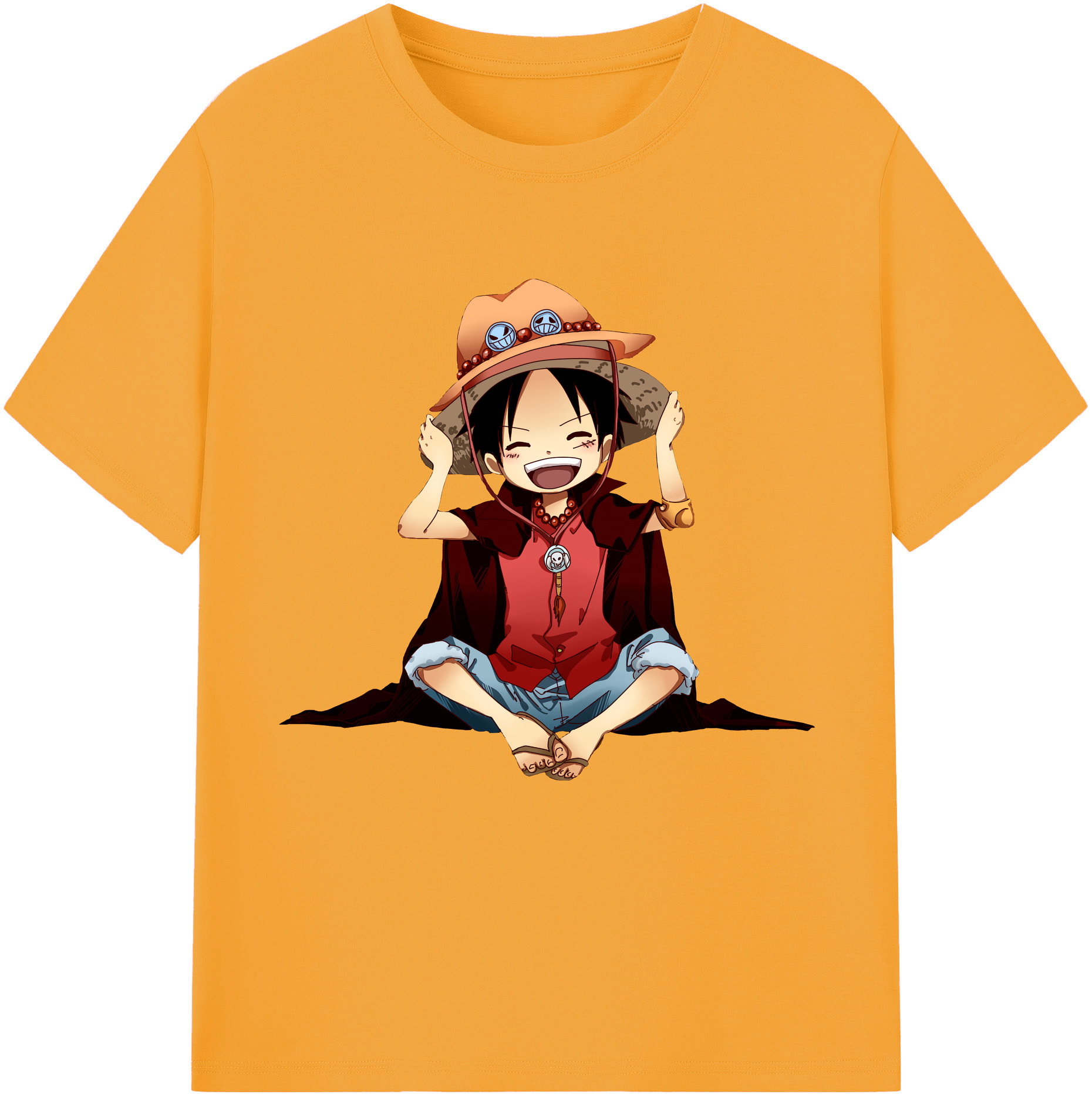 ワンピース モンキー・D・ルフィ ONE PIECE Monkey D. Luffy 綿100％半袖Tシャツ（フロントプリント）