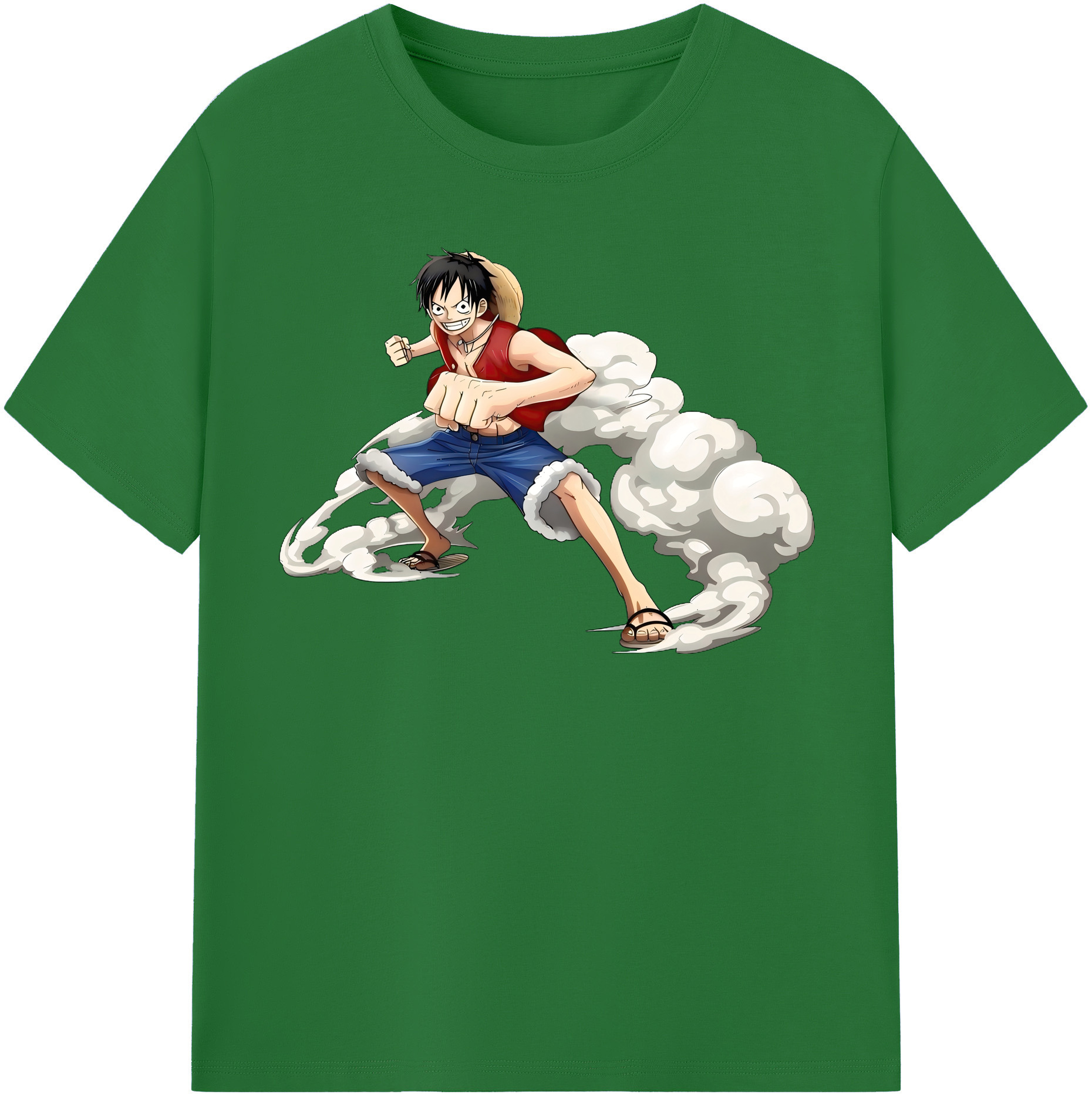 ワンピース モンキー・D・ルフィ ONE PIECE Monkey D. Luffy 綿100％半袖Tシャツ（フロントプリント）