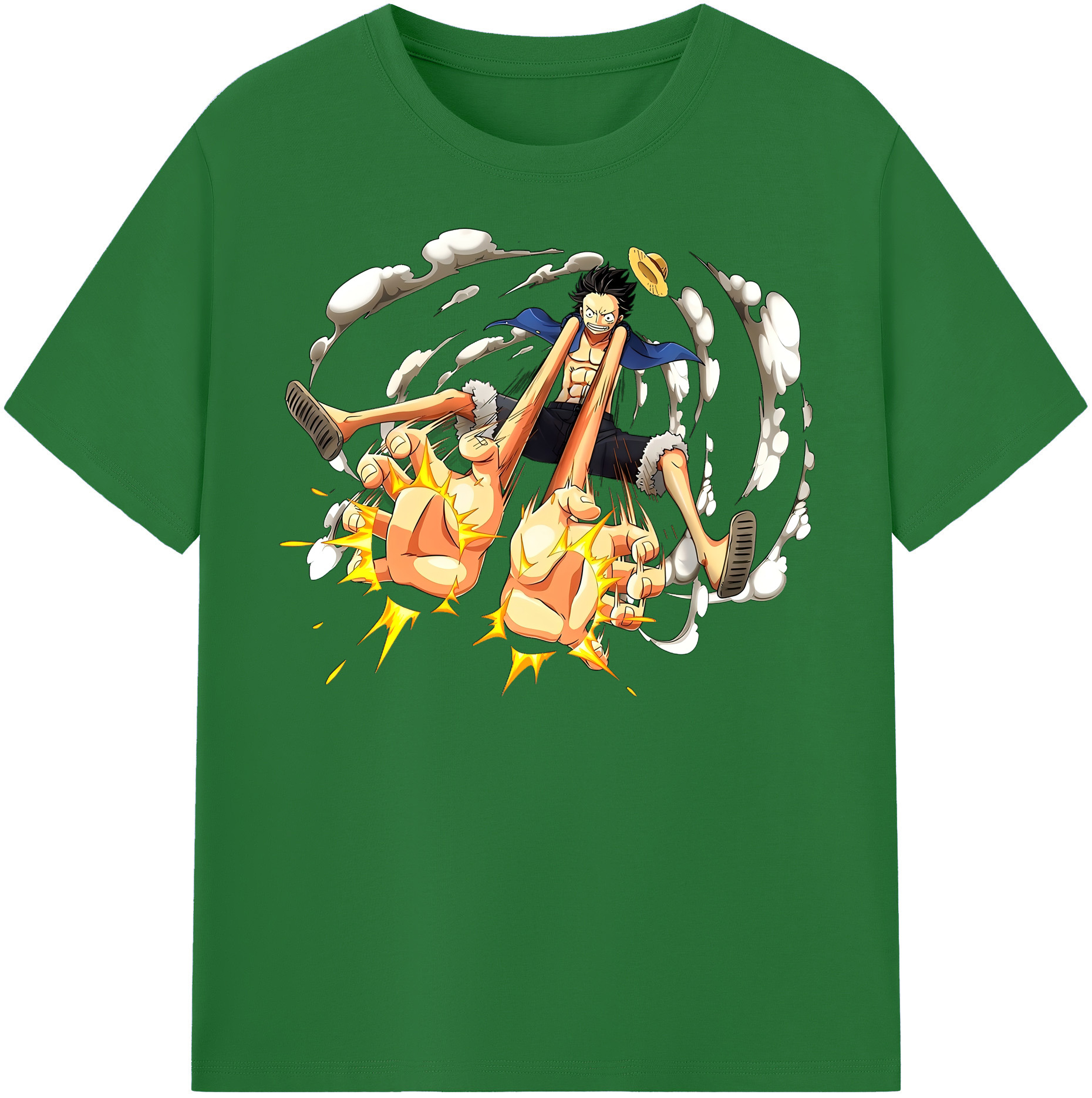 ワンピース モンキー・D・ルフィ ONE PIECE Monkey D. Luffy 綿100％半袖Tシャツ（フロントプリント）