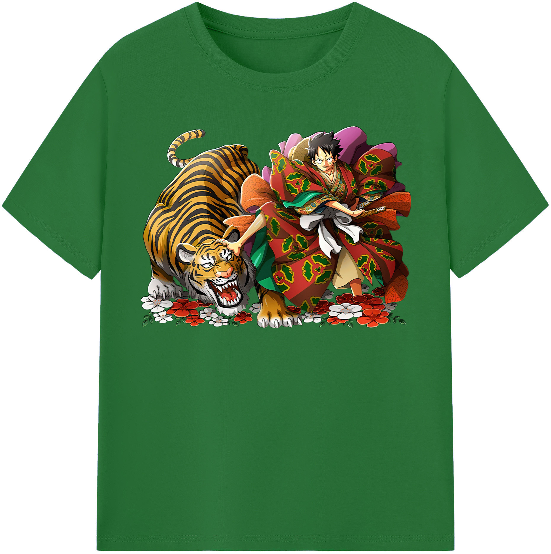 ワンピース モンキー・D・ルフィ ONE PIECE Monkey D. Luffy 綿100％半袖Tシャツ（フロントプリント）