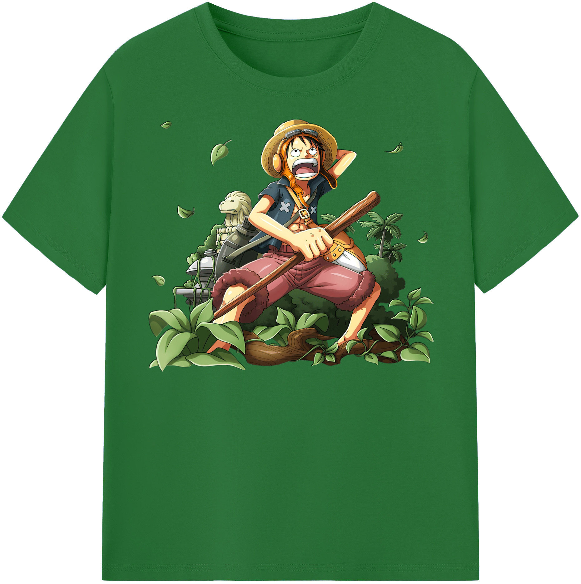 ワンピース モンキー・D・ルフィ ONE PIECE Monkey D. Luffy 綿100％半袖Tシャツ（フロントプリント）