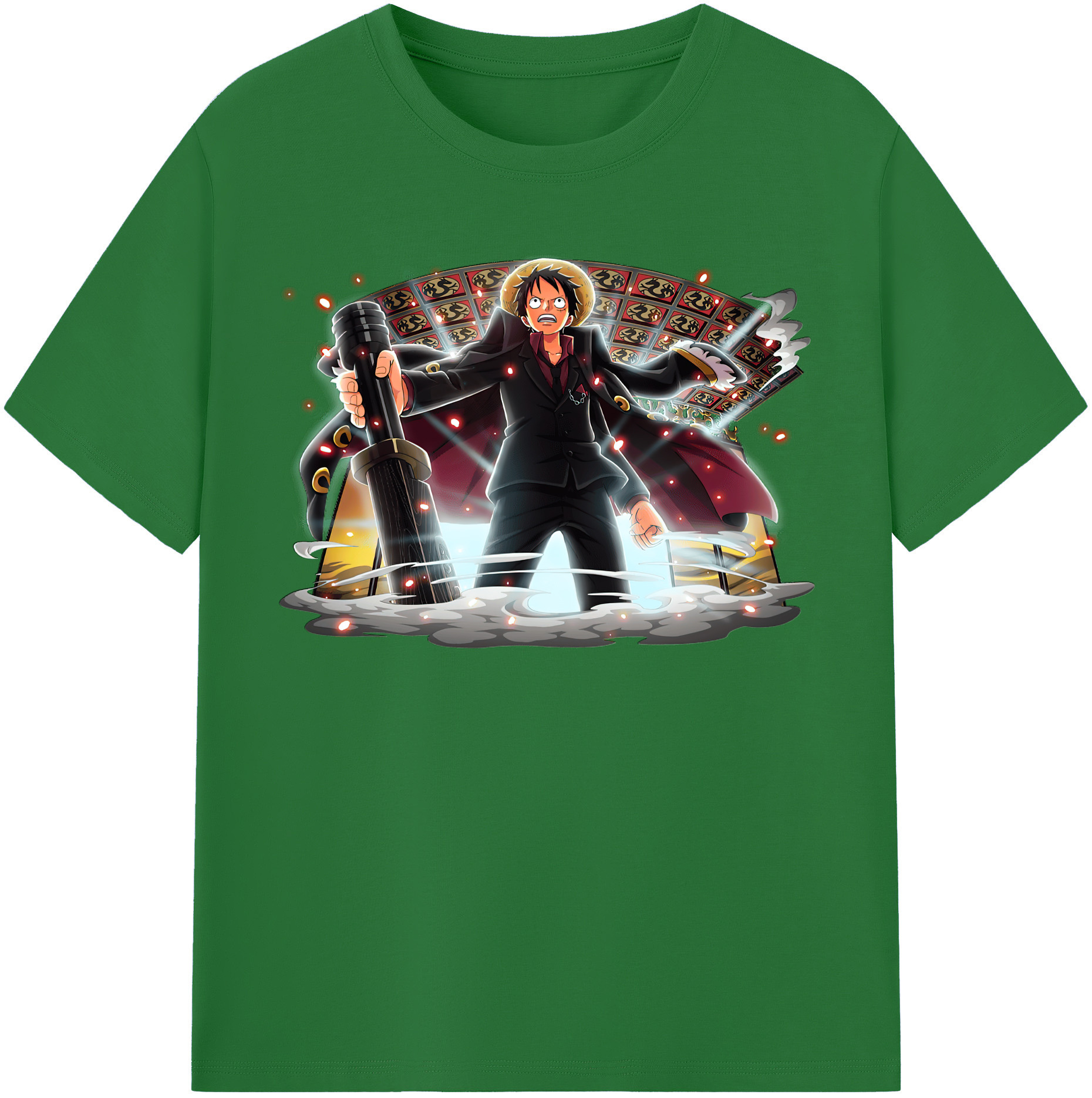 ワンピース モンキー・D・ルフィ ONE PIECE Monkey D. Luffy 綿100％半袖Tシャツ（フロントプリント）