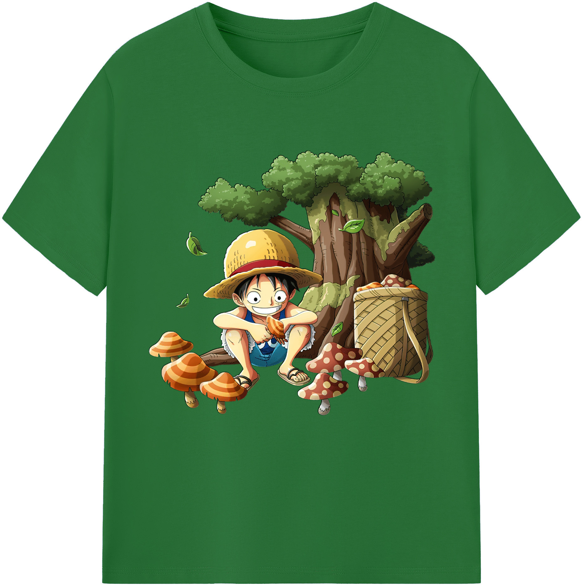 ワンピース モンキー・D・ルフィ ONE PIECE Monkey D. Luffy 綿100％半袖Tシャツ（フロントプリント）