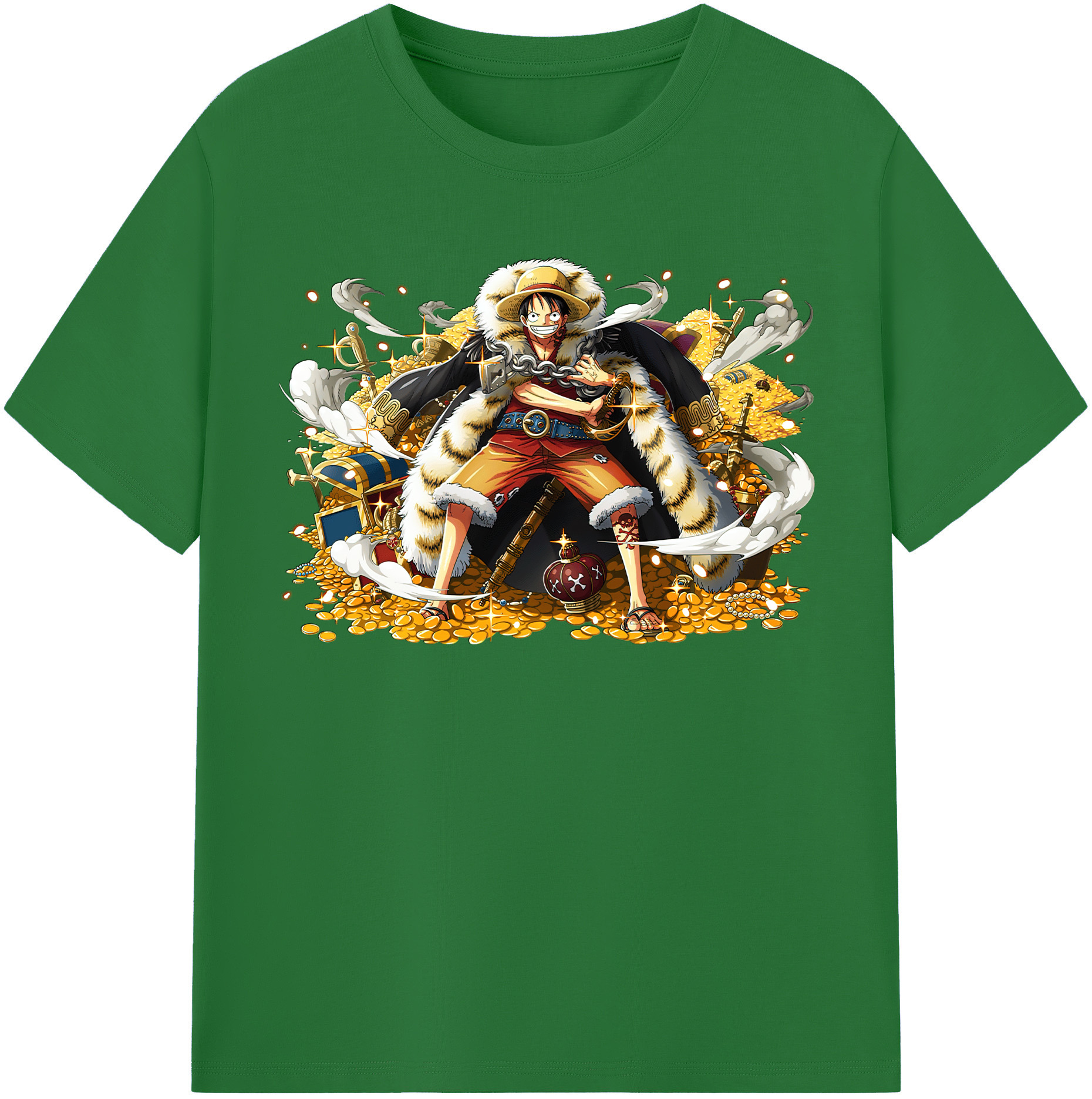 ワンピース モンキー・D・ルフィ ONE PIECE Monkey D. Luffy 綿100％半袖Tシャツ（フロントプリント）