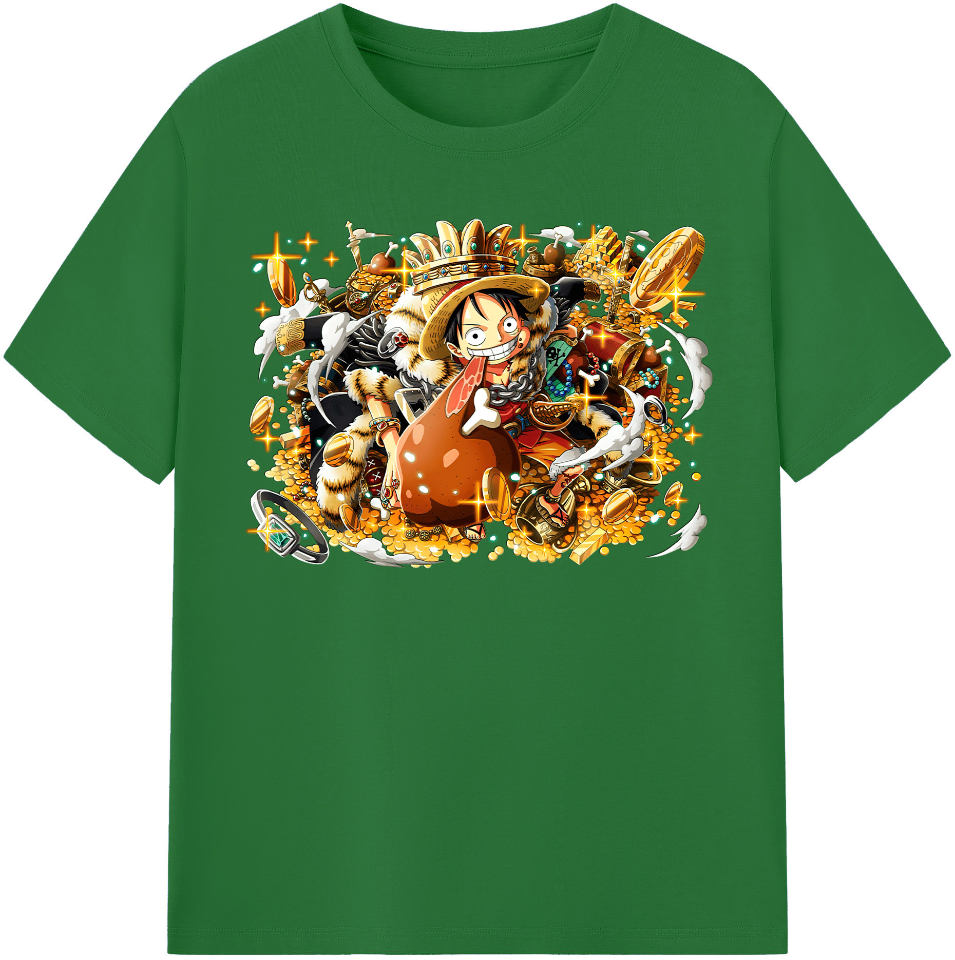 ワンピース モンキー・D・ルフィ ONE PIECE Monkey D. Luffy 綿100％半袖Tシャツ（フロントプリント）