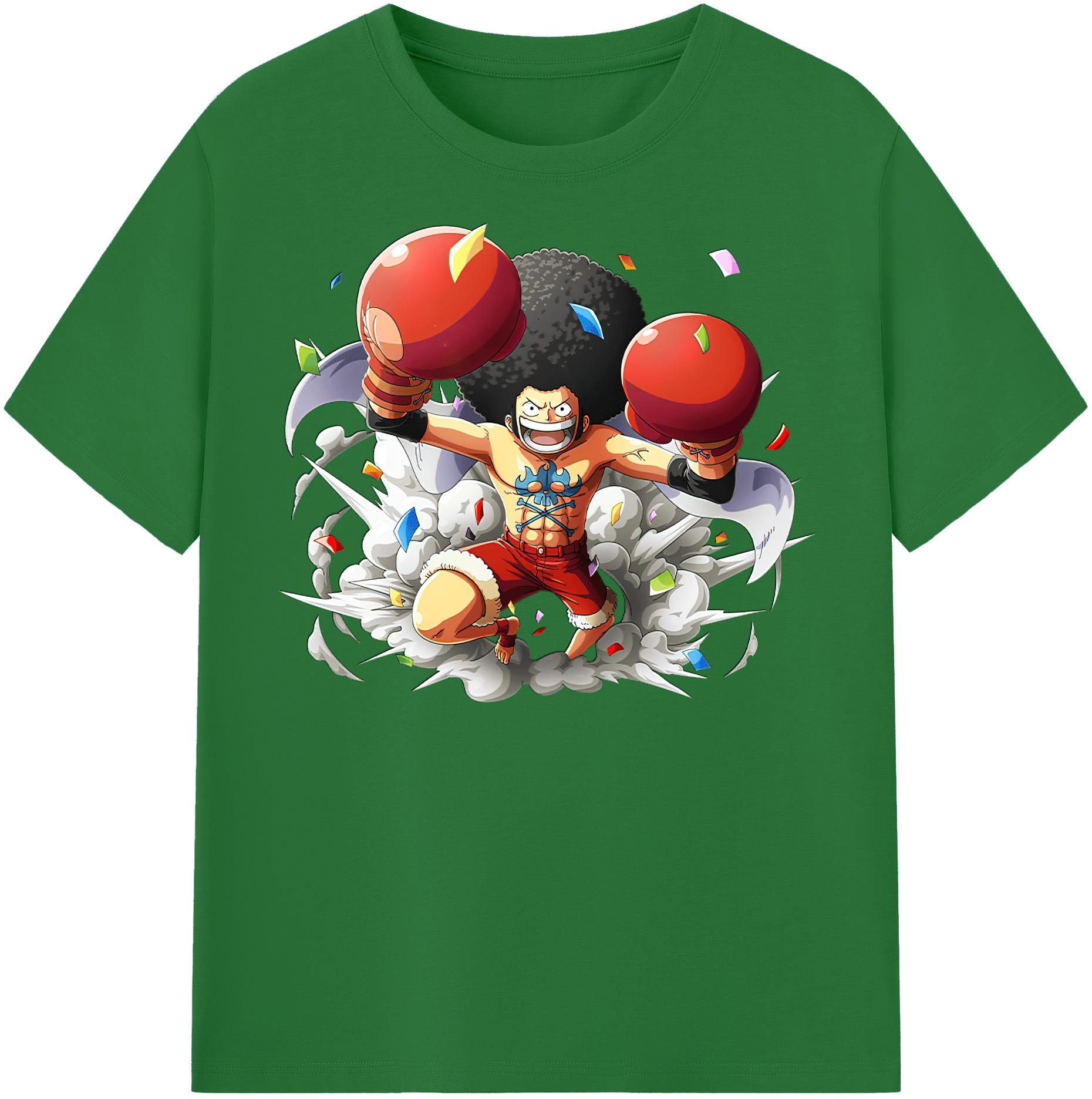 ワンピース モンキー・D・ルフィ ONE PIECE Monkey D. Luffy 綿100％半袖Tシャツ（フロントプリント）