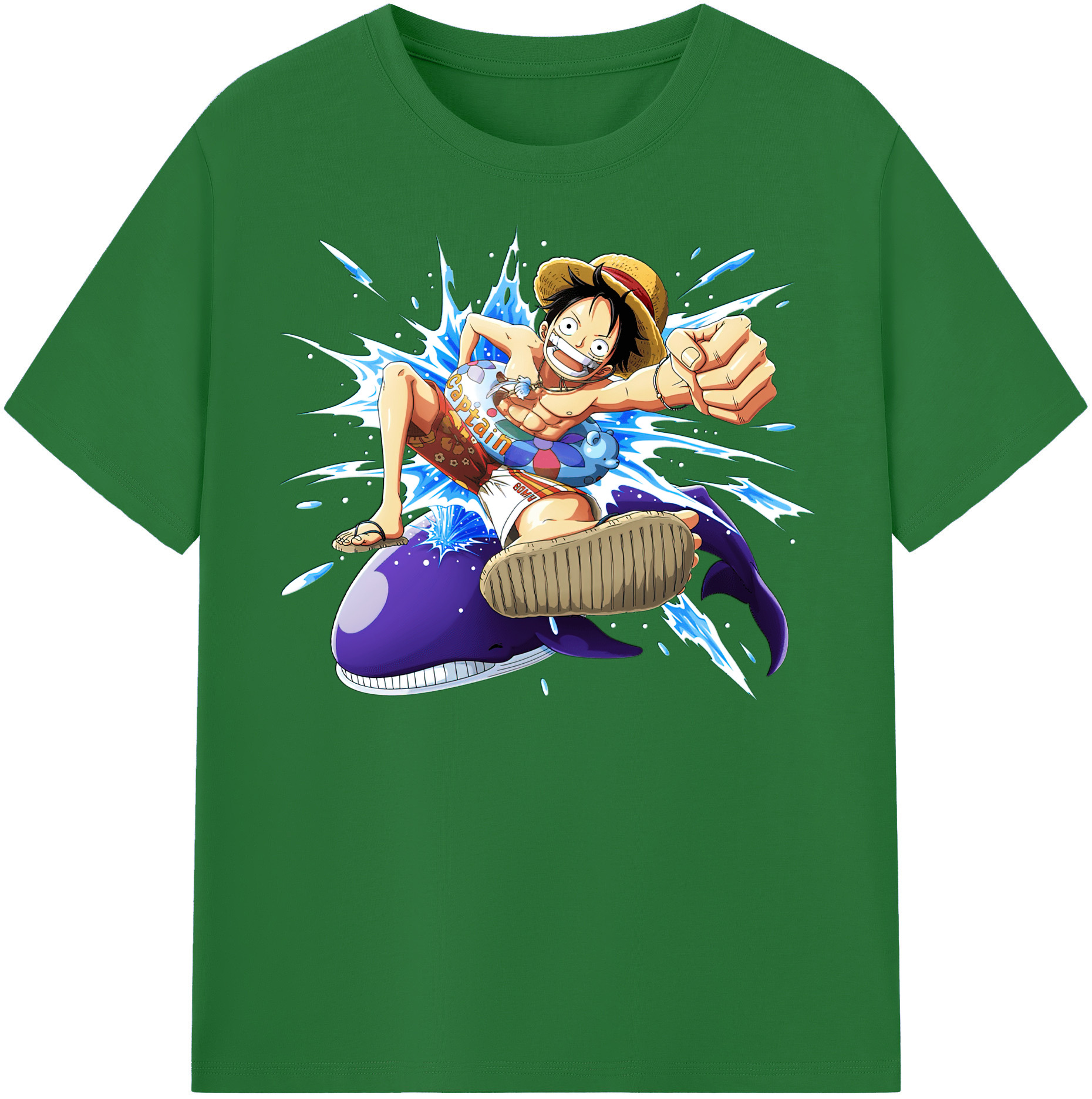 ワンピース モンキー・D・ルフィ ONE PIECE Monkey D. Luffy 綿100％半袖Tシャツ（フロントプリント）