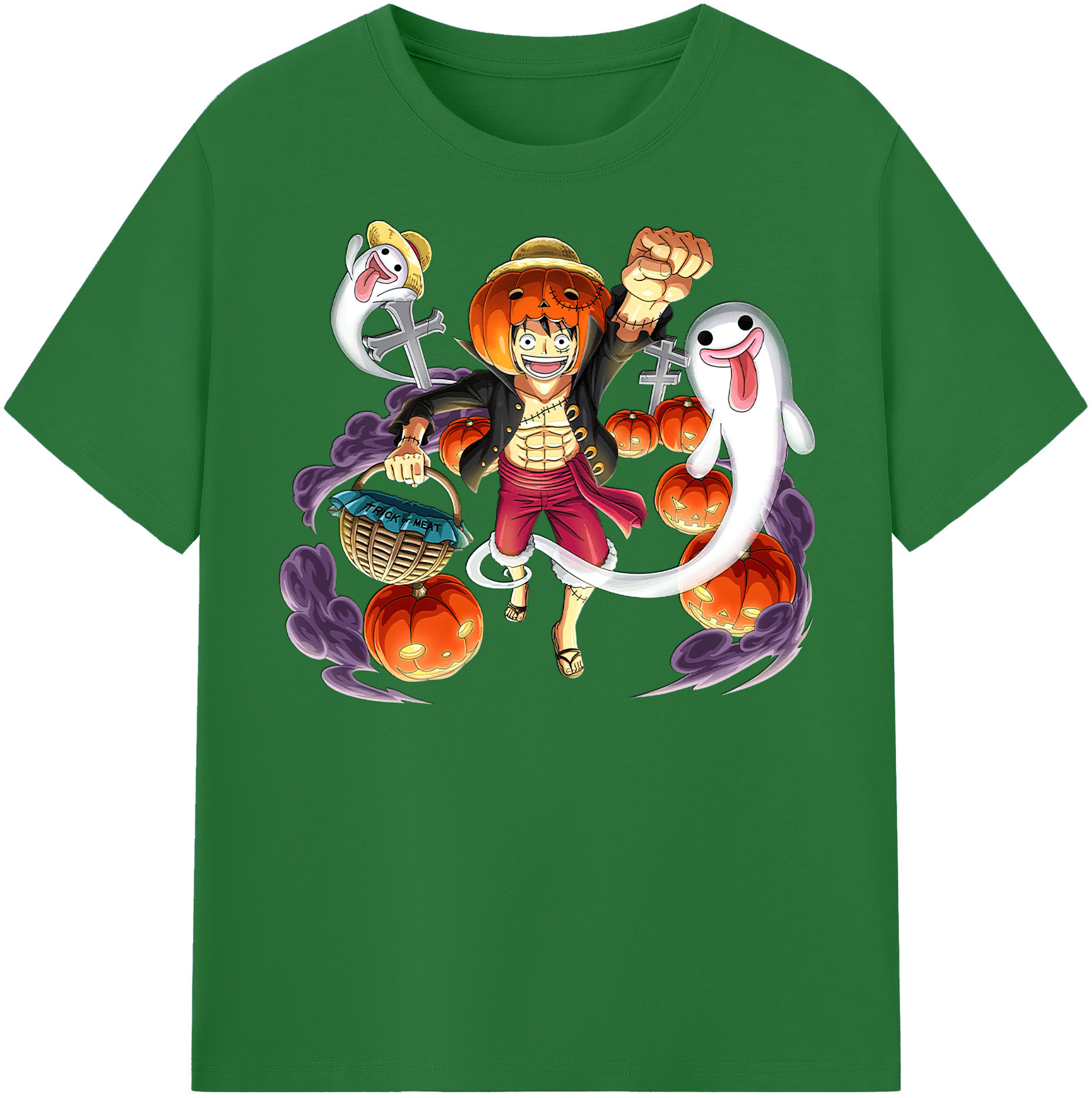 ワンピース モンキー・D・ルフィ ONE PIECE Monkey D. Luffy 綿100％半袖Tシャツ（フロントプリント）