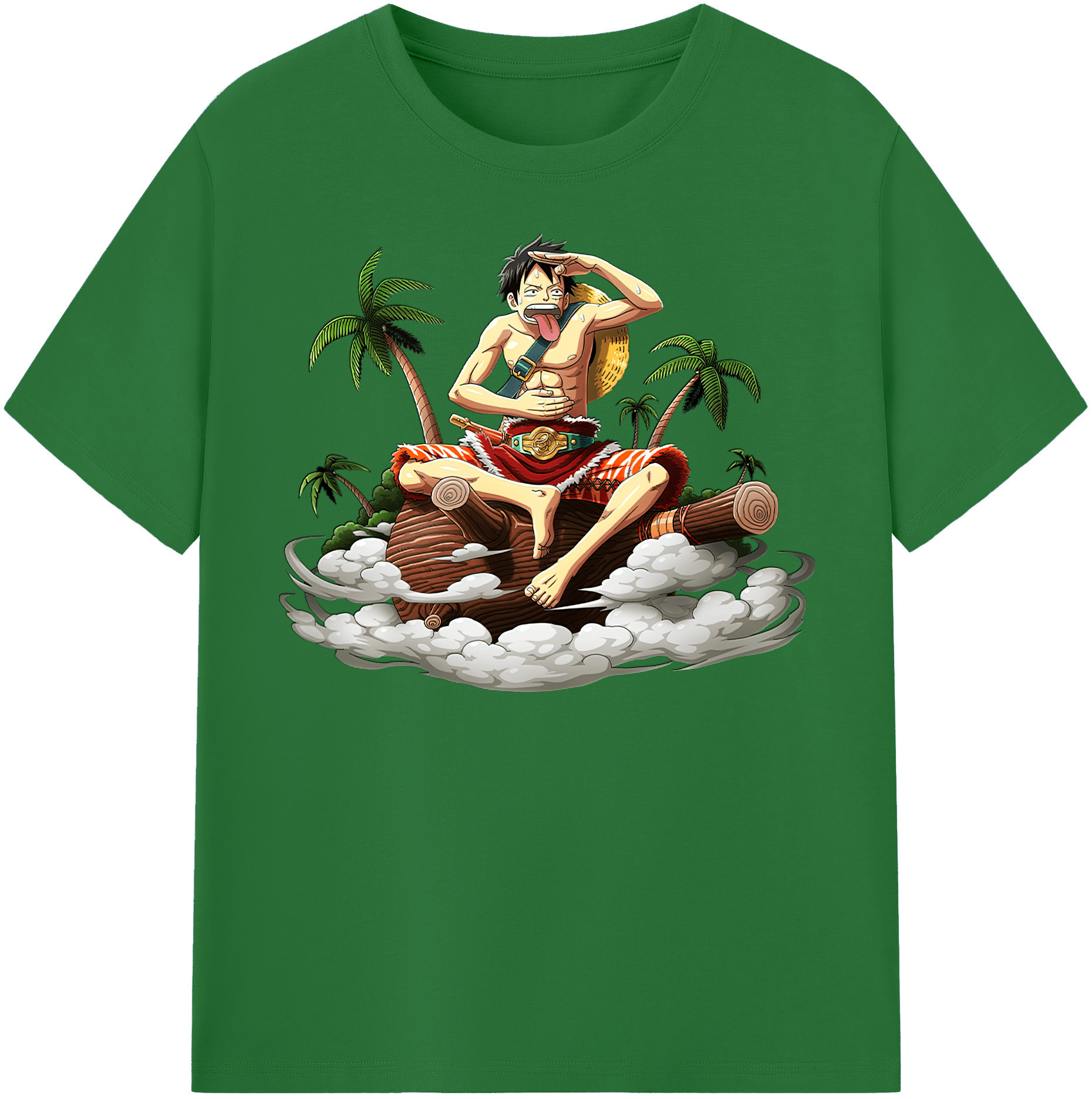 ワンピース モンキー・D・ルフィ ONE PIECE Monkey D. Luffy 綿100％半袖Tシャツ（フロントプリント）