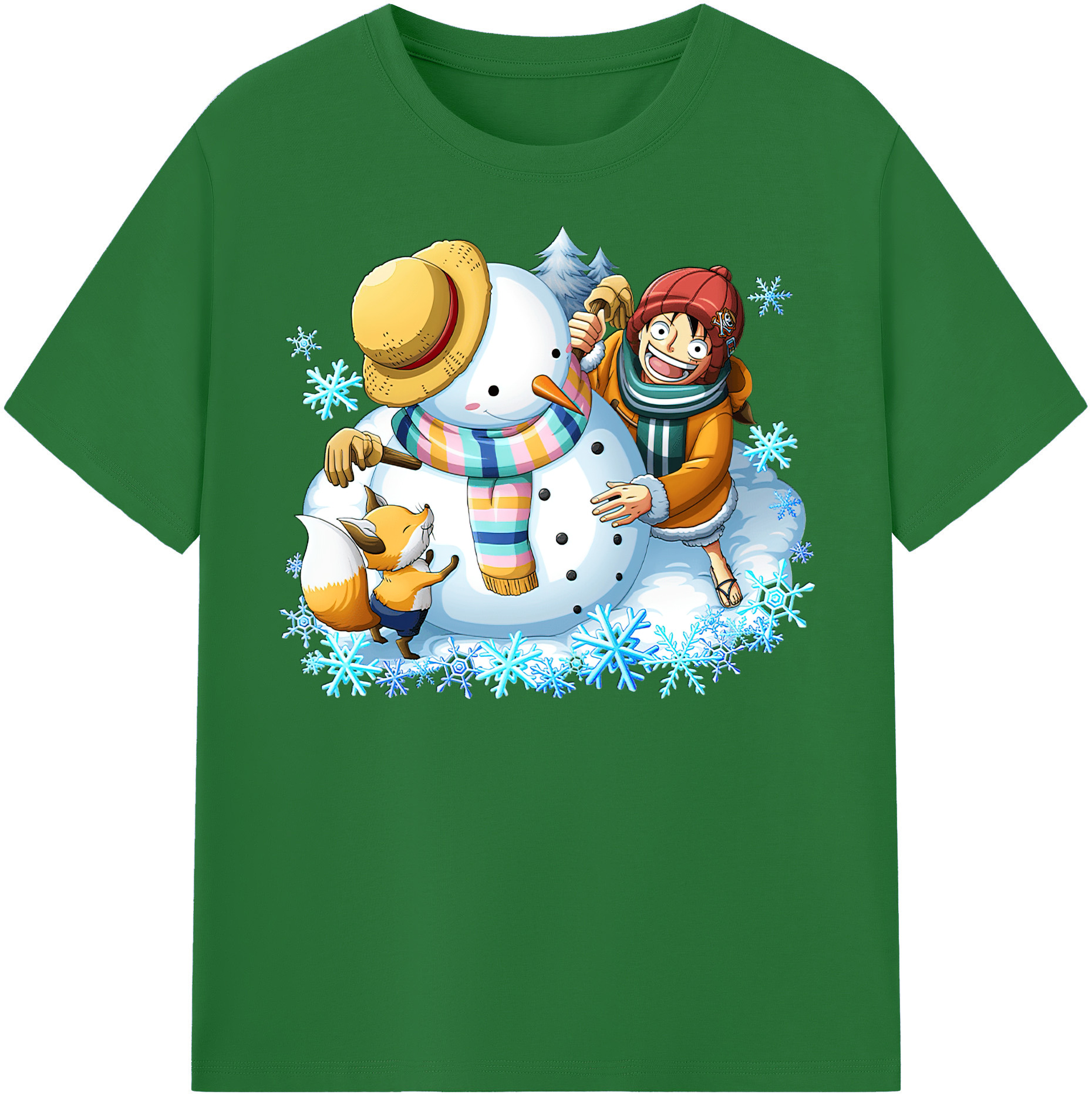 ワンピース モンキー・D・ルフィ ONE PIECE Monkey D. Luffy 綿100％半袖Tシャツ（フロントプリント）