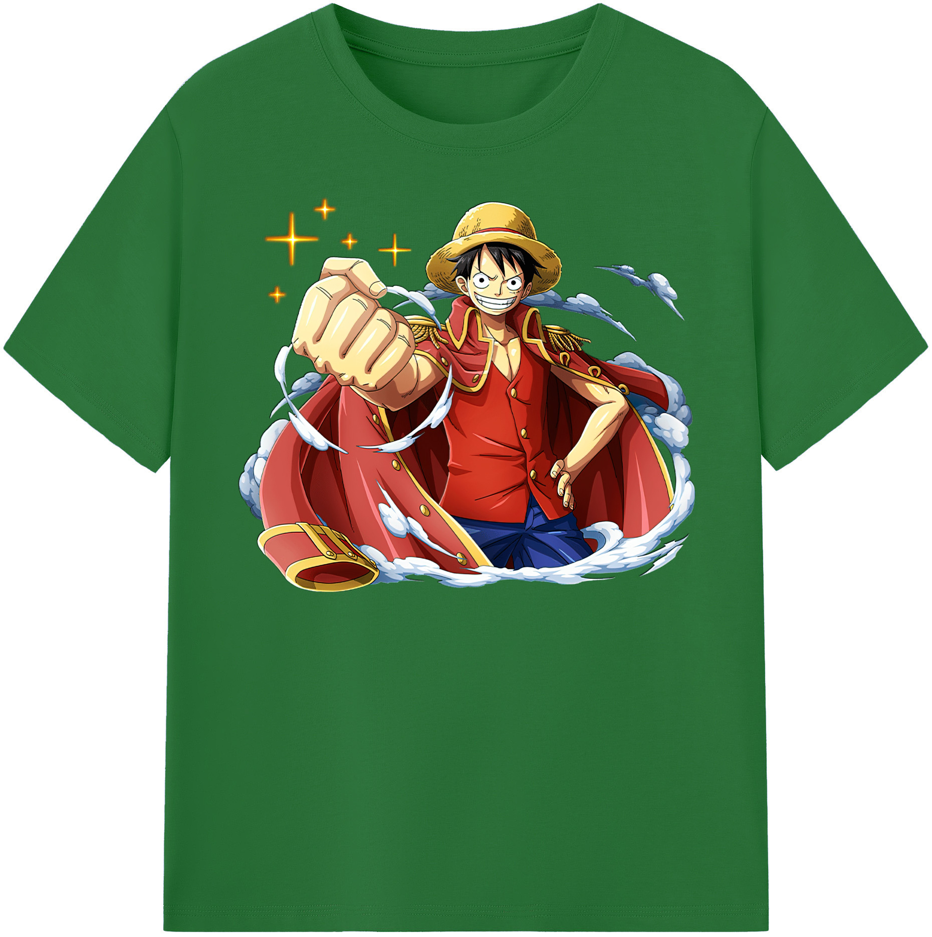 ワンピース モンキー・D・ルフィ ONE PIECE Monkey D. Luffy 綿100％半袖Tシャツ（フロントプリント）