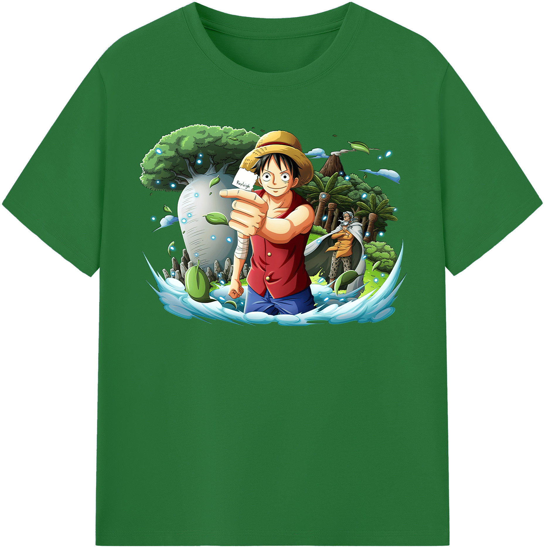 ワンピース モンキー・D・ルフィ ONE PIECE Monkey D. Luffy 綿100％半袖Tシャツ（フロントプリント）