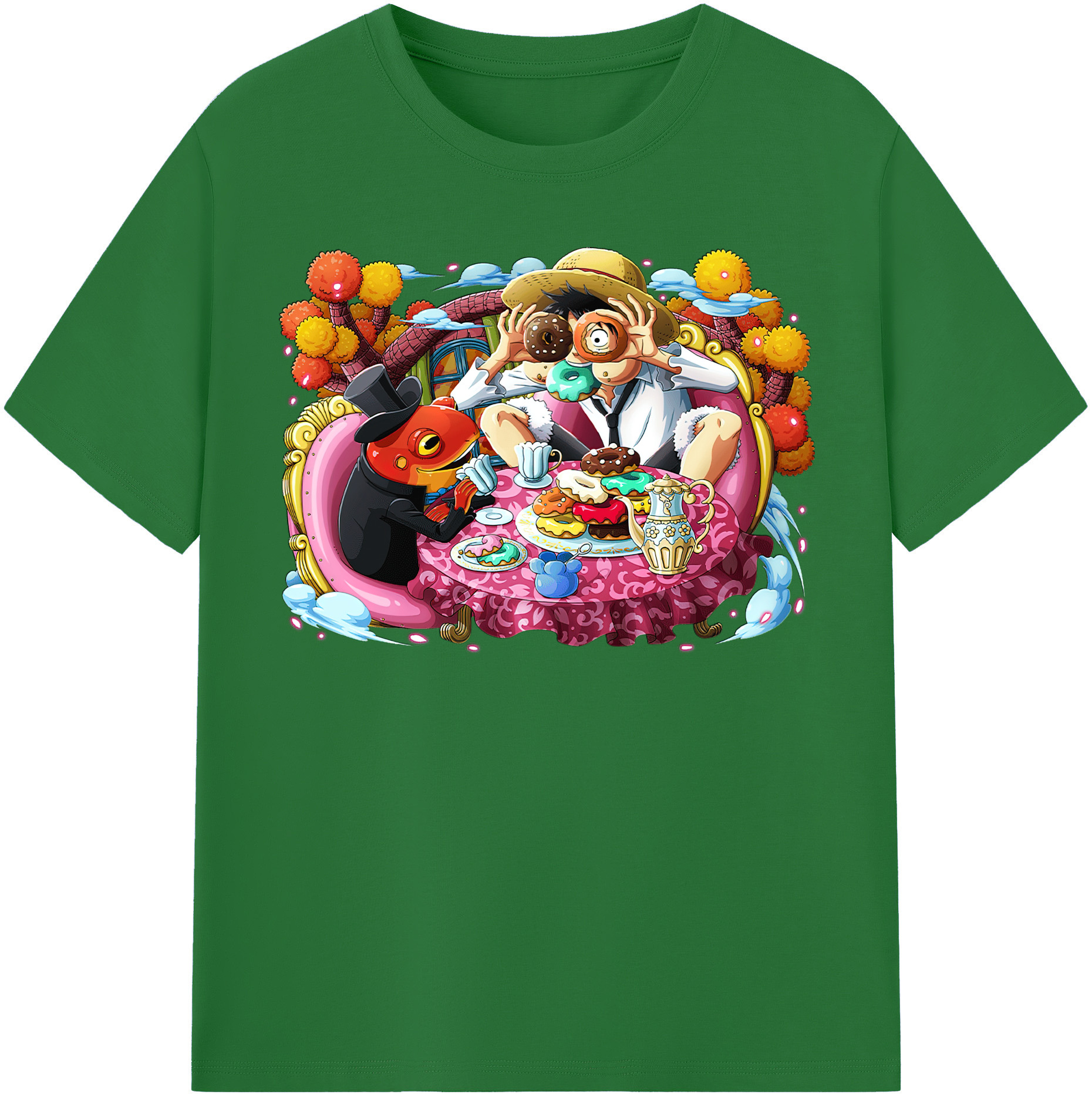 ワンピース モンキー・D・ルフィ ONE PIECE Monkey D. Luffy 綿100％半袖Tシャツ（フロントプリント）