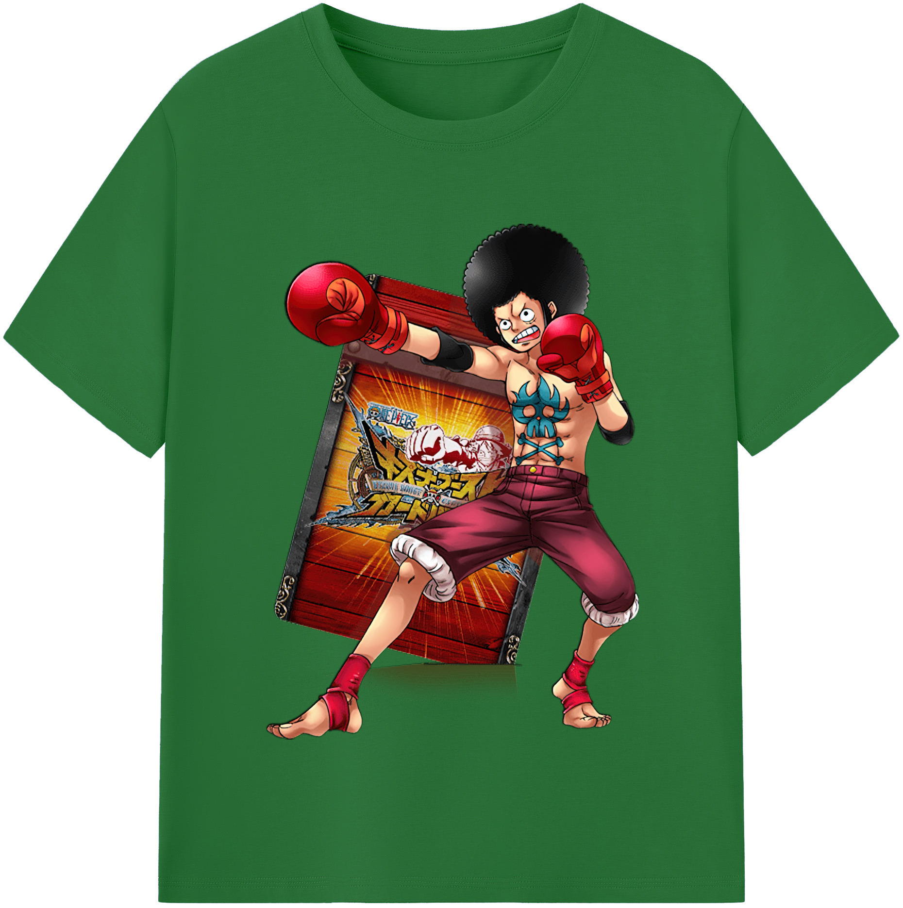ワンピース モンキー・D・ルフィ ONE PIECE Monkey D. Luffy 綿100％半袖Tシャツ（フロントプリント）