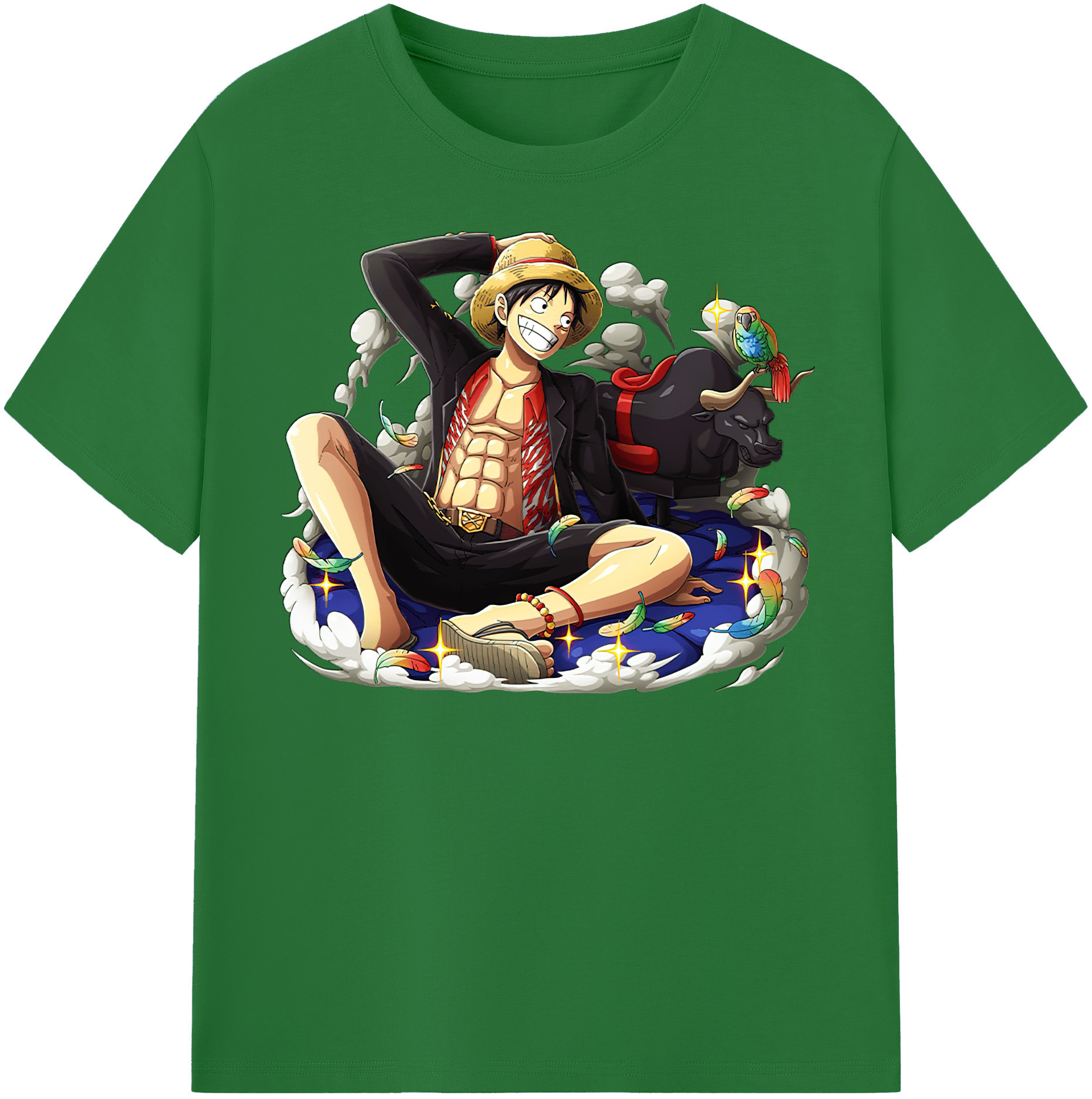 ワンピース モンキー・D・ルフィ ONE PIECE Monkey D. Luffy 綿100％半袖Tシャツ（フロントプリント）