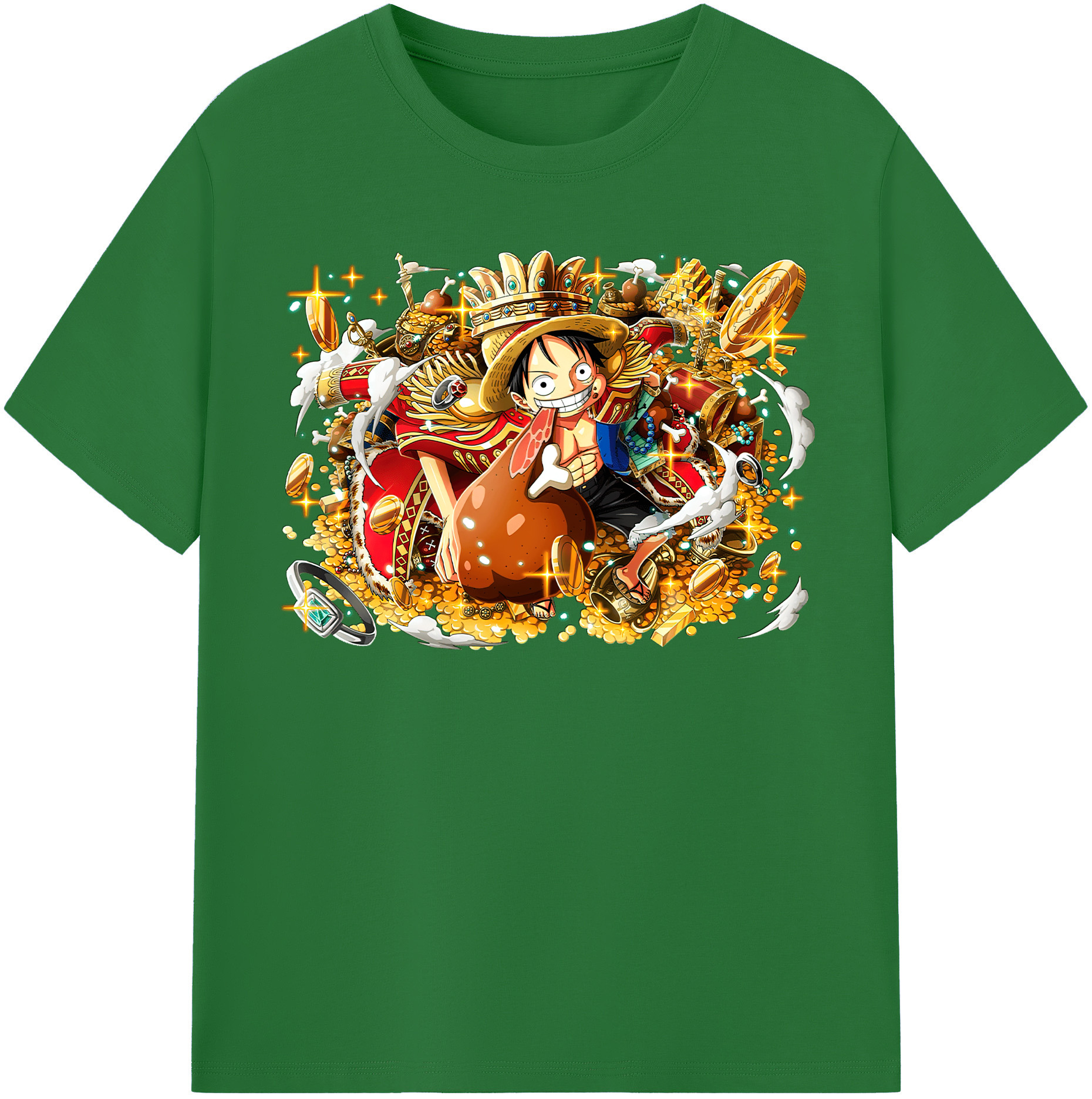 ワンピース モンキー・D・ルフィ ONE PIECE Monkey D. Luffy 綿100％半袖Tシャツ（フロントプリント）