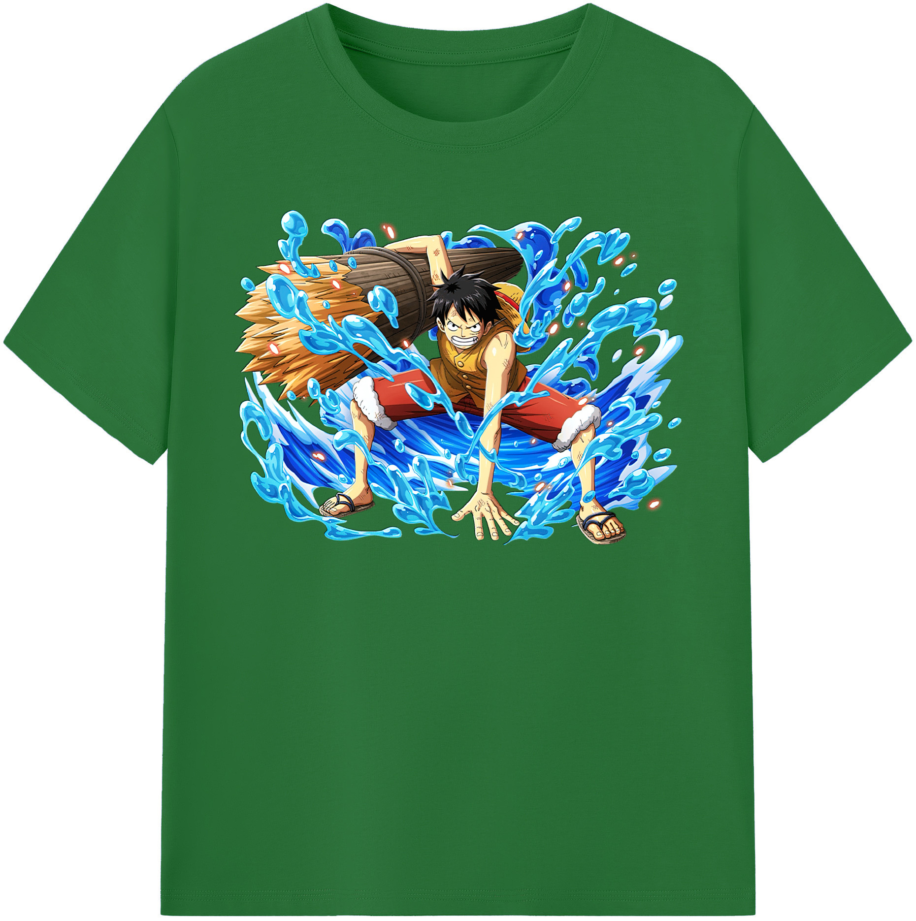 ワンピース モンキー・D・ルフィ ONE PIECE Monkey D. Luffy 綿100％半袖Tシャツ（フロントプリント）