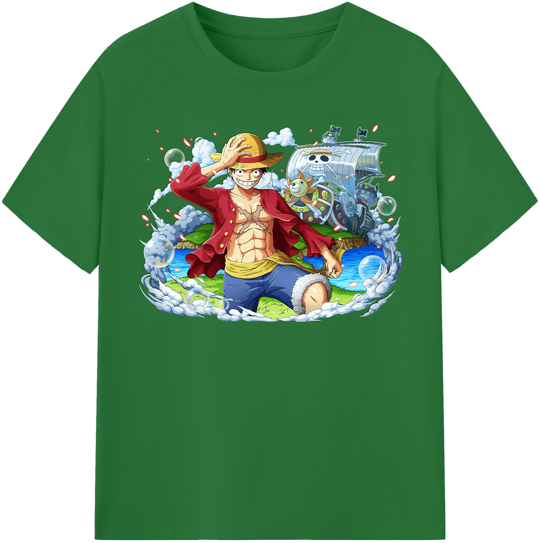 ワンピース モンキー・D・ルフィ ONE PIECE Monkey D. Luffy 綿100％半袖Tシャツ（フロントプリント）