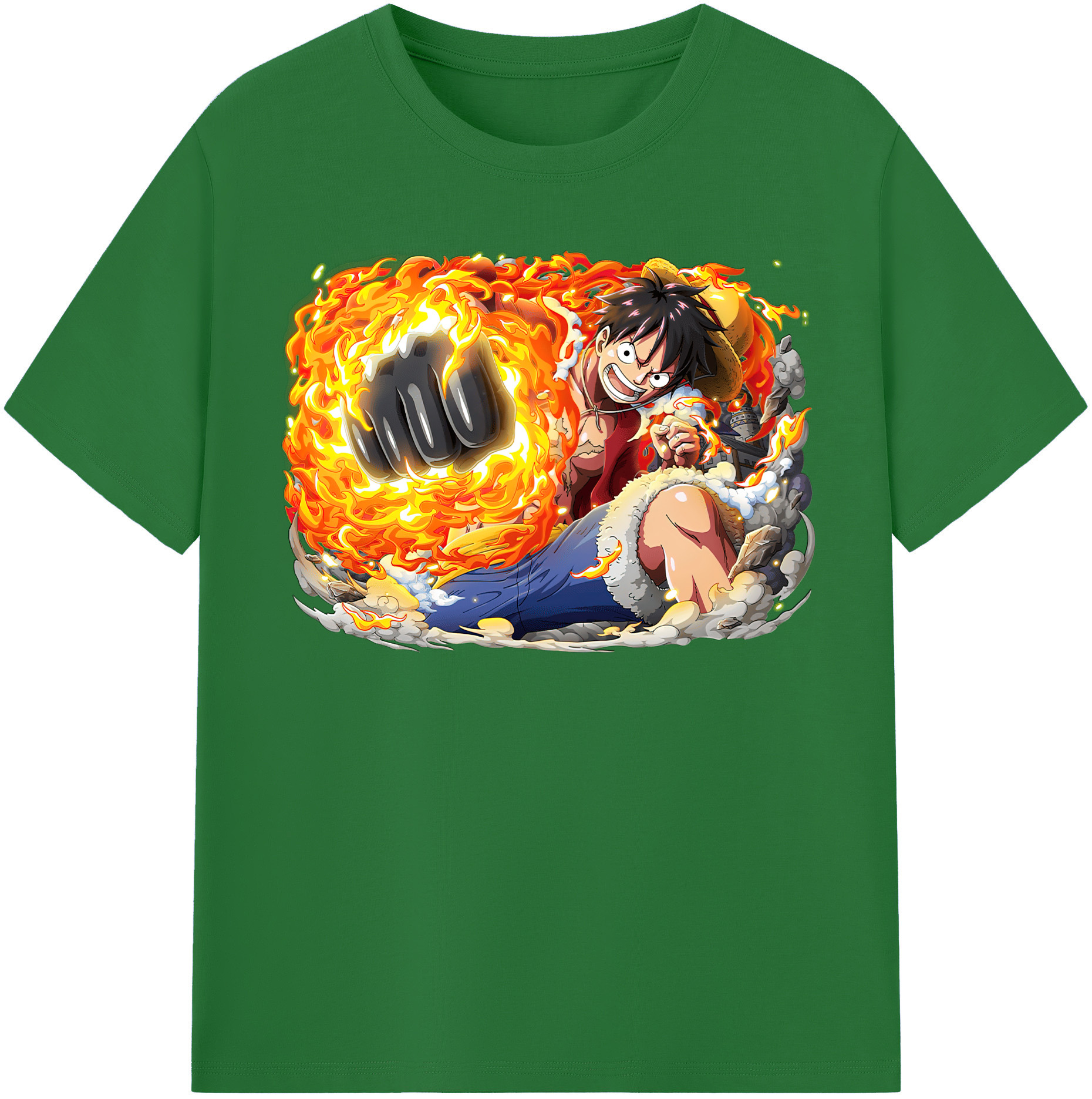 ワンピース モンキー・D・ルフィ ONE PIECE Monkey D. Luffy 綿100％半袖Tシャツ（フロントプリント）