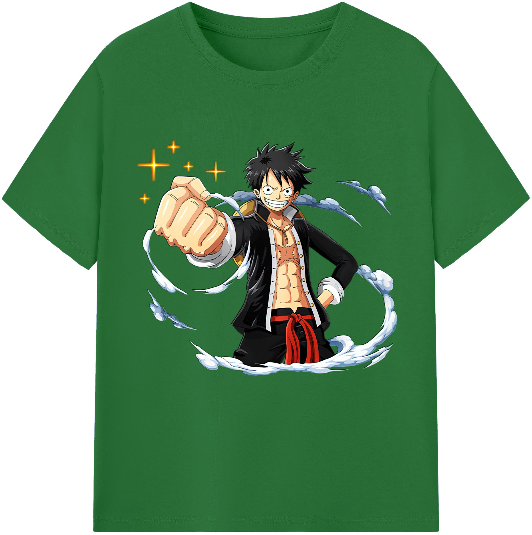 ワンピース モンキー・D・ルフィ ONE PIECE Monkey D. Luffy 綿100％半袖Tシャツ（フロントプリント）