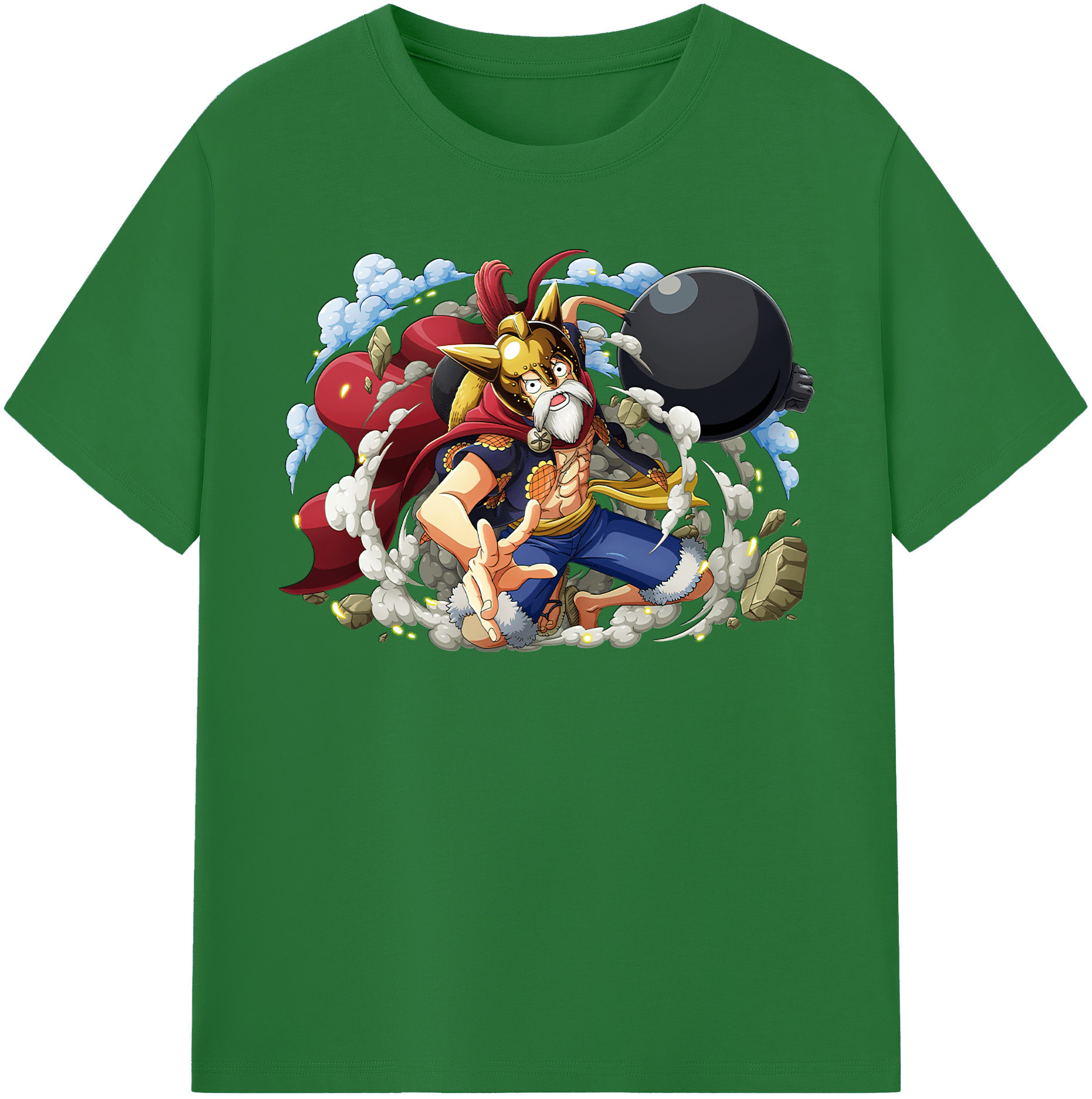 ワンピース モンキー・D・ルフィ ONE PIECE Monkey D. Luffy 綿100％半袖Tシャツ（フロントプリント）