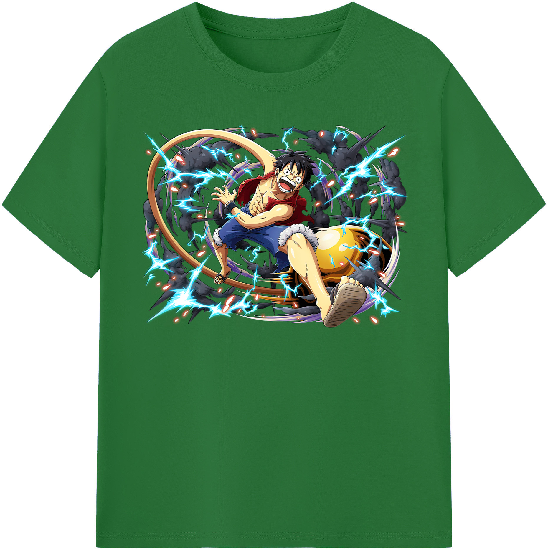 ワンピース モンキー・D・ルフィ ONE PIECE Monkey D. Luffy 綿100％半袖Tシャツ（フロントプリント）