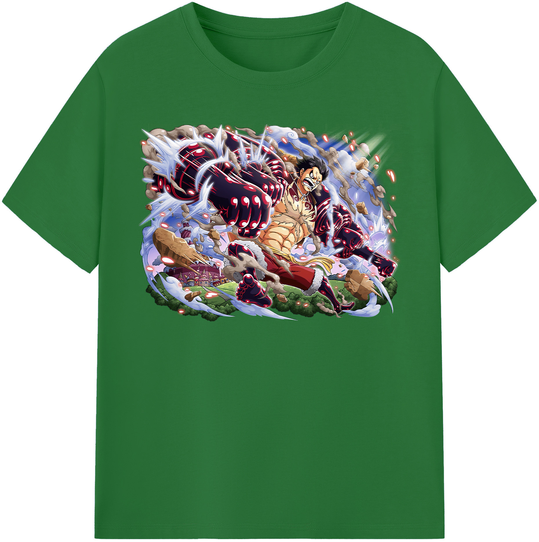 ワンピース モンキー・D・ルフィ ONE PIECE Monkey D. Luffy 綿100％半袖Tシャツ（フロントプリント）