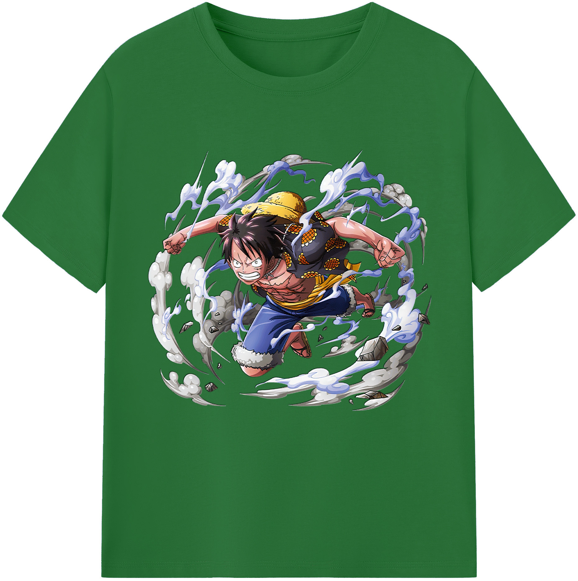 ワンピース モンキー・D・ルフィ ONE PIECE Monkey D. Luffy 綿100％半袖Tシャツ（フロントプリント）
