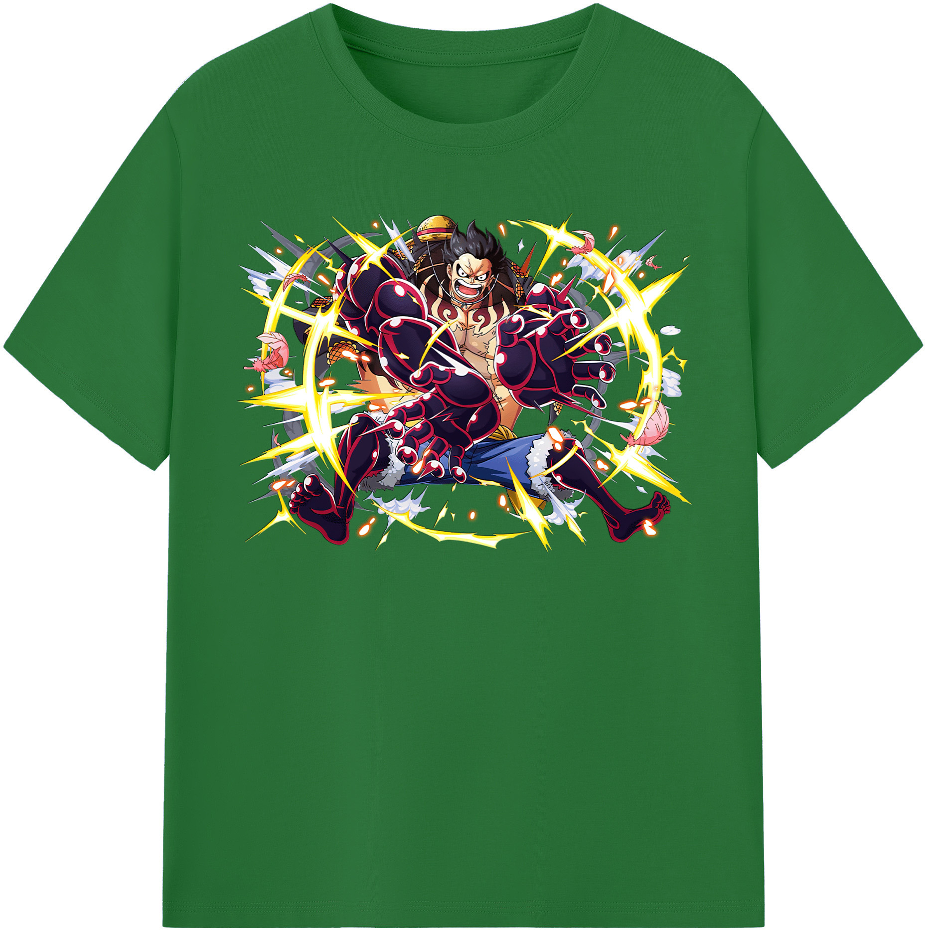 ワンピース モンキー・D・ルフィ ONE PIECE Monkey D. Luffy 綿100％半袖Tシャツ（フロントプリント）