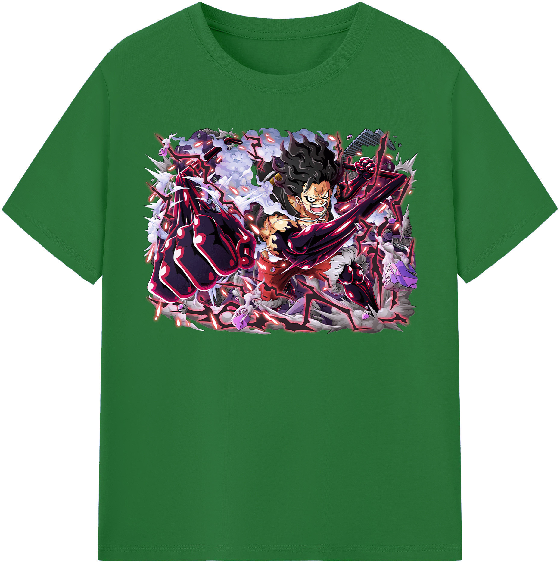 ワンピース モンキー・D・ルフィ ONE PIECE Monkey D. Luffy 綿100％半袖Tシャツ（フロントプリント）