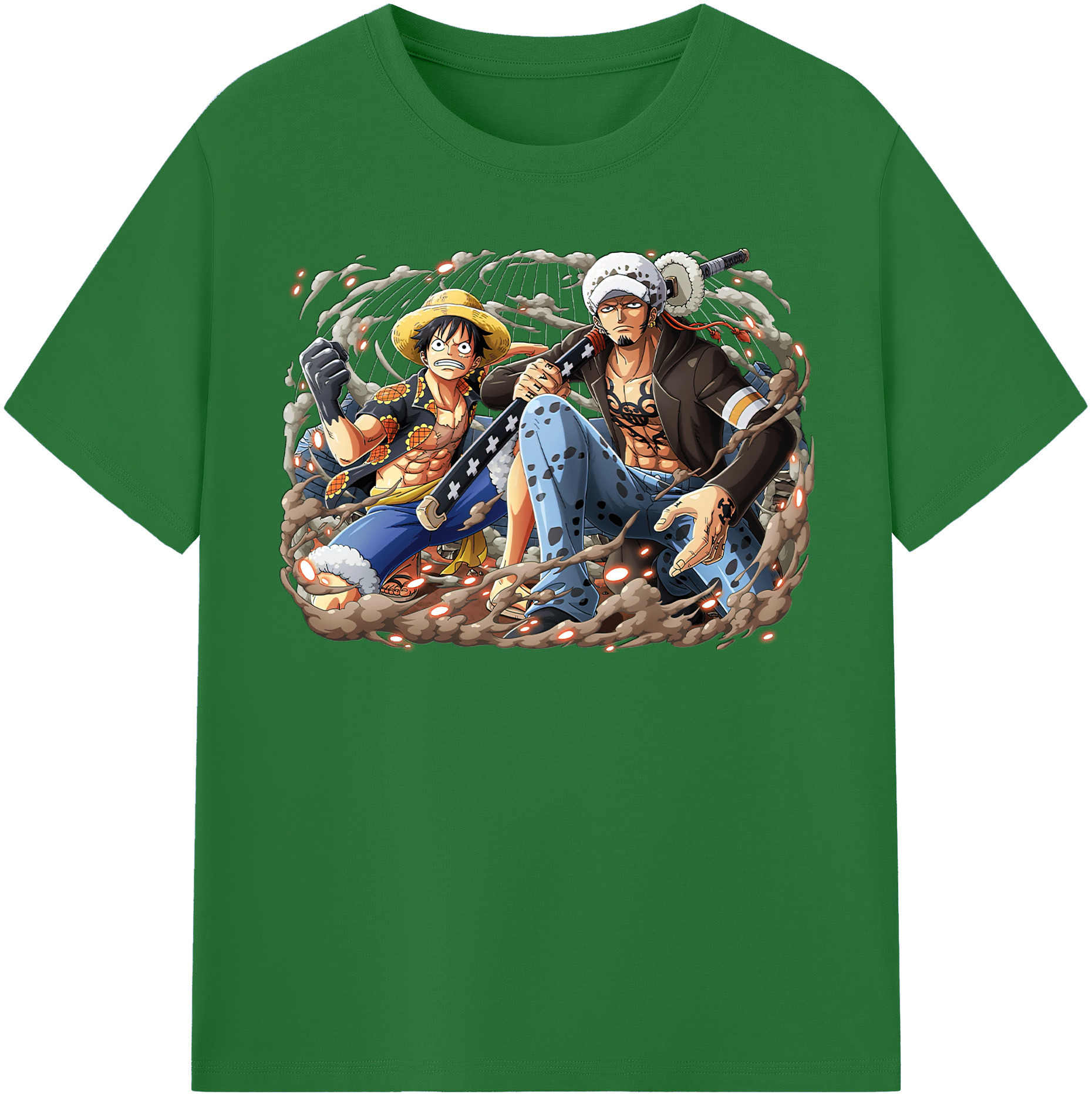 ワンピース モンキー・D・ルフィ ONE PIECE Monkey D. Luffy 綿100％半袖Tシャツ（フロントプリント）