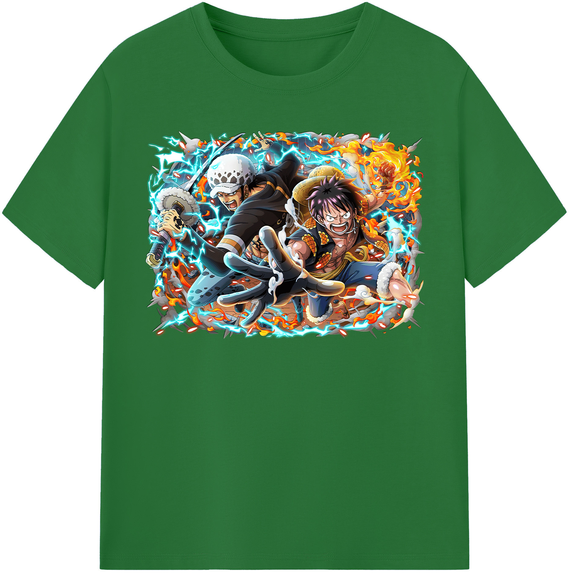 ワンピース モンキー・D・ルフィ ONE PIECE Monkey D. Luffy 綿100％半袖Tシャツ（フロントプリント）