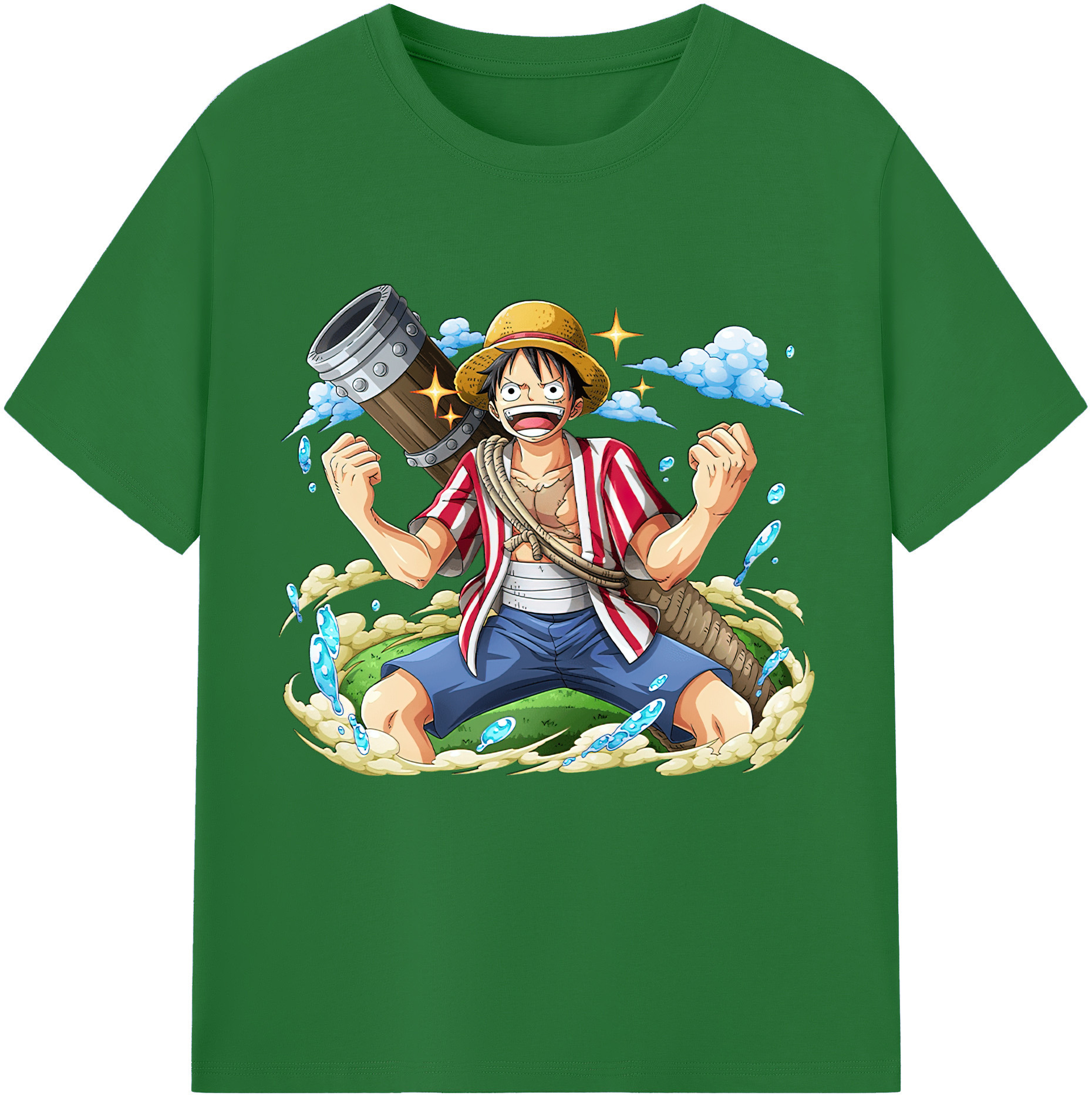 ワンピース モンキー・D・ルフィ ONE PIECE Monkey D. Luffy 綿100％半袖Tシャツ（フロントプリント）
