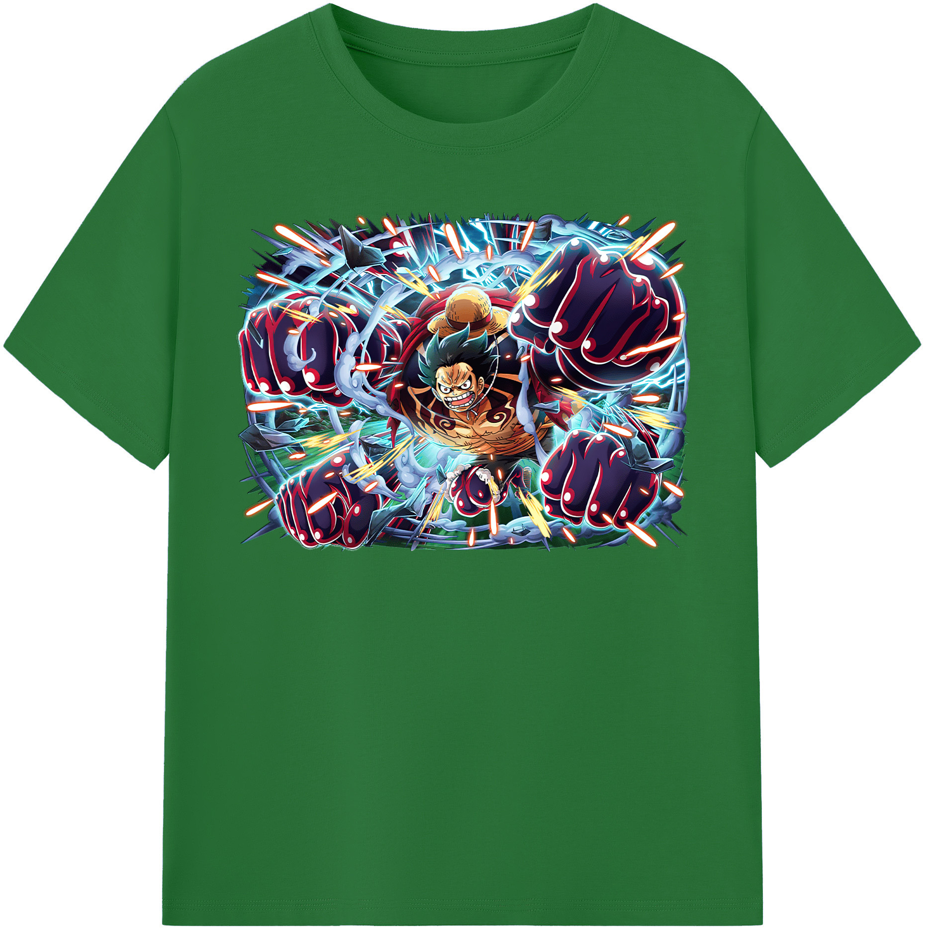 ワンピース モンキー・D・ルフィ ONE PIECE Monkey D. Luffy 綿100％半袖Tシャツ（フロントプリント）