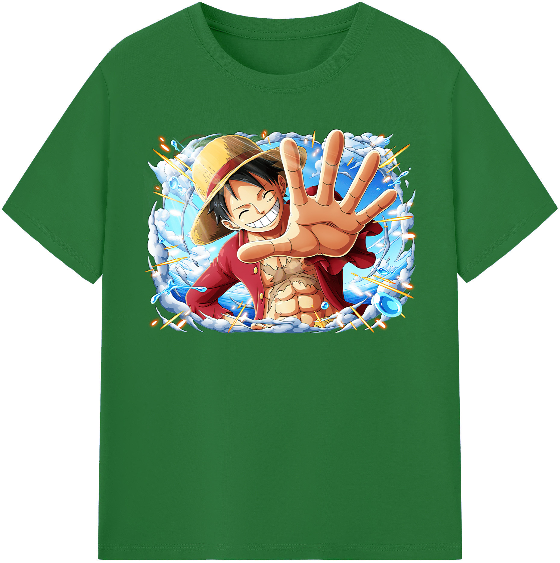 ワンピース モンキー・D・ルフィ ONE PIECE Monkey D. Luffy 綿100％半袖Tシャツ（フロントプリント）
